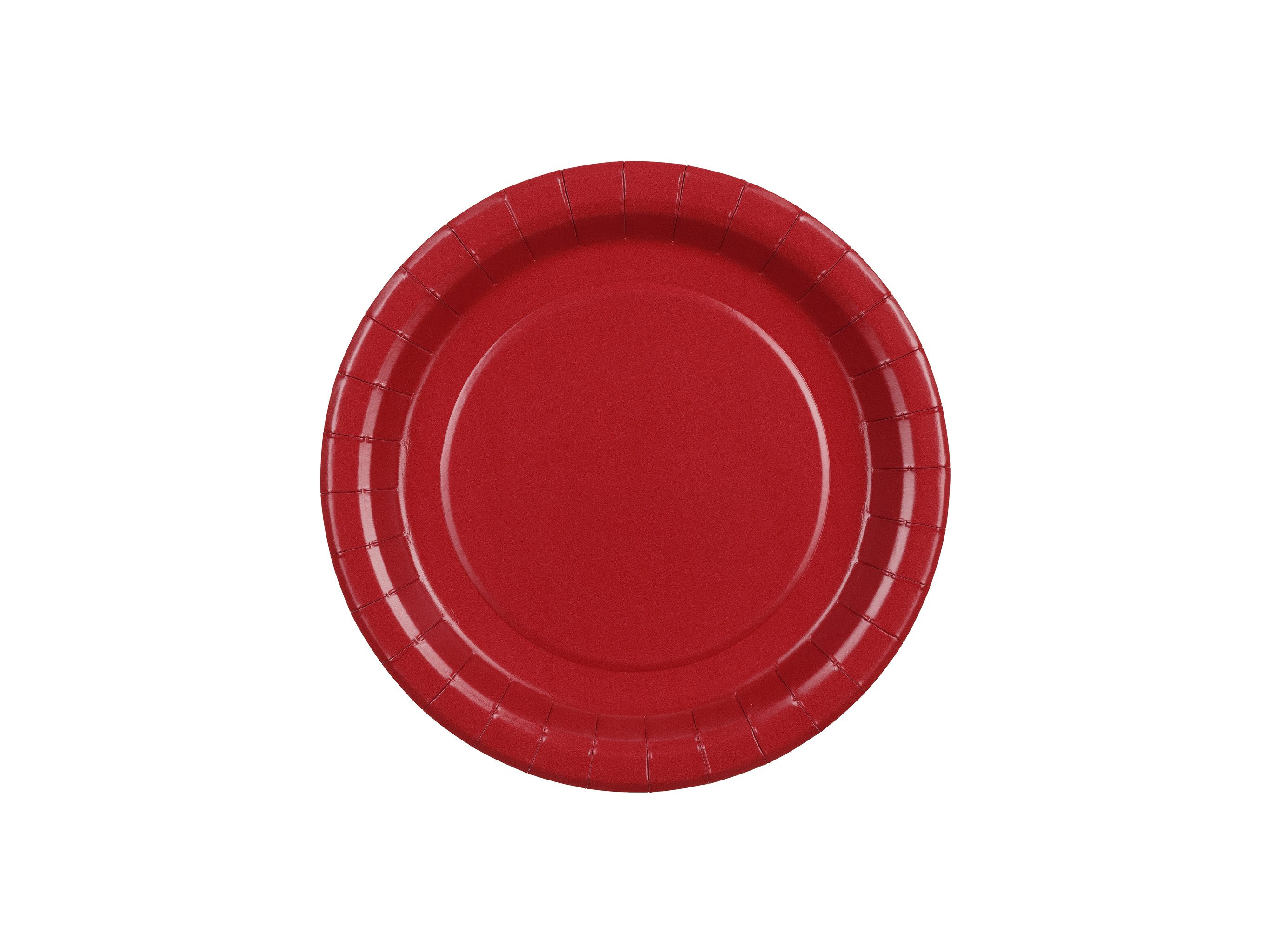 partydeco Teller, Pappteller 18cm 6er Set Dunkelrot
