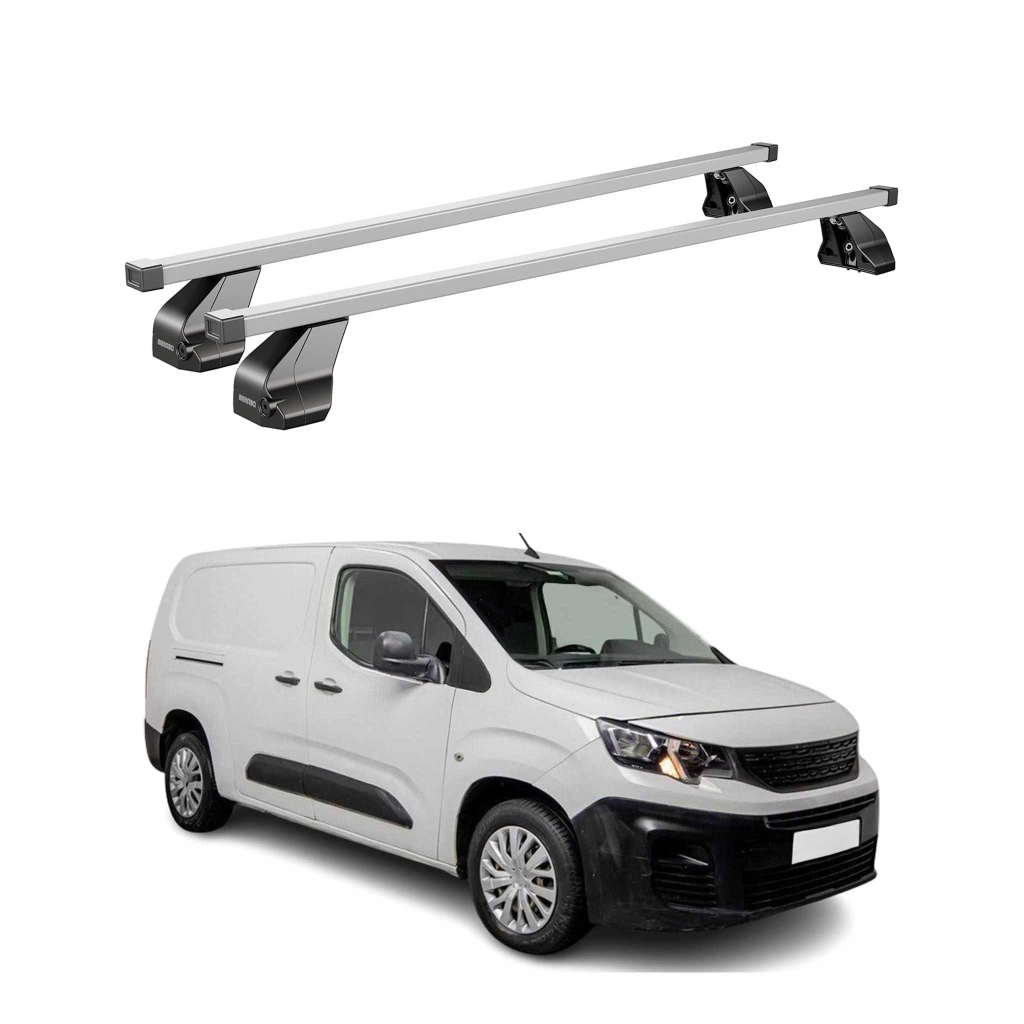 OMAC Dachträger Stahl Gepäckträger für Peugeot Partner 2018-2025 Grau 2x (2-St), Wasserbeständig,Abnehmbar,Multifunktional,Leichtgewichtig