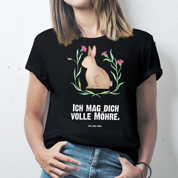 Mr. & Mrs. Panda T-Shirt Hase sitzend - Schwarz - Geschenk, Osternest, Osterhase, Osterdeko, L (1-tlg)