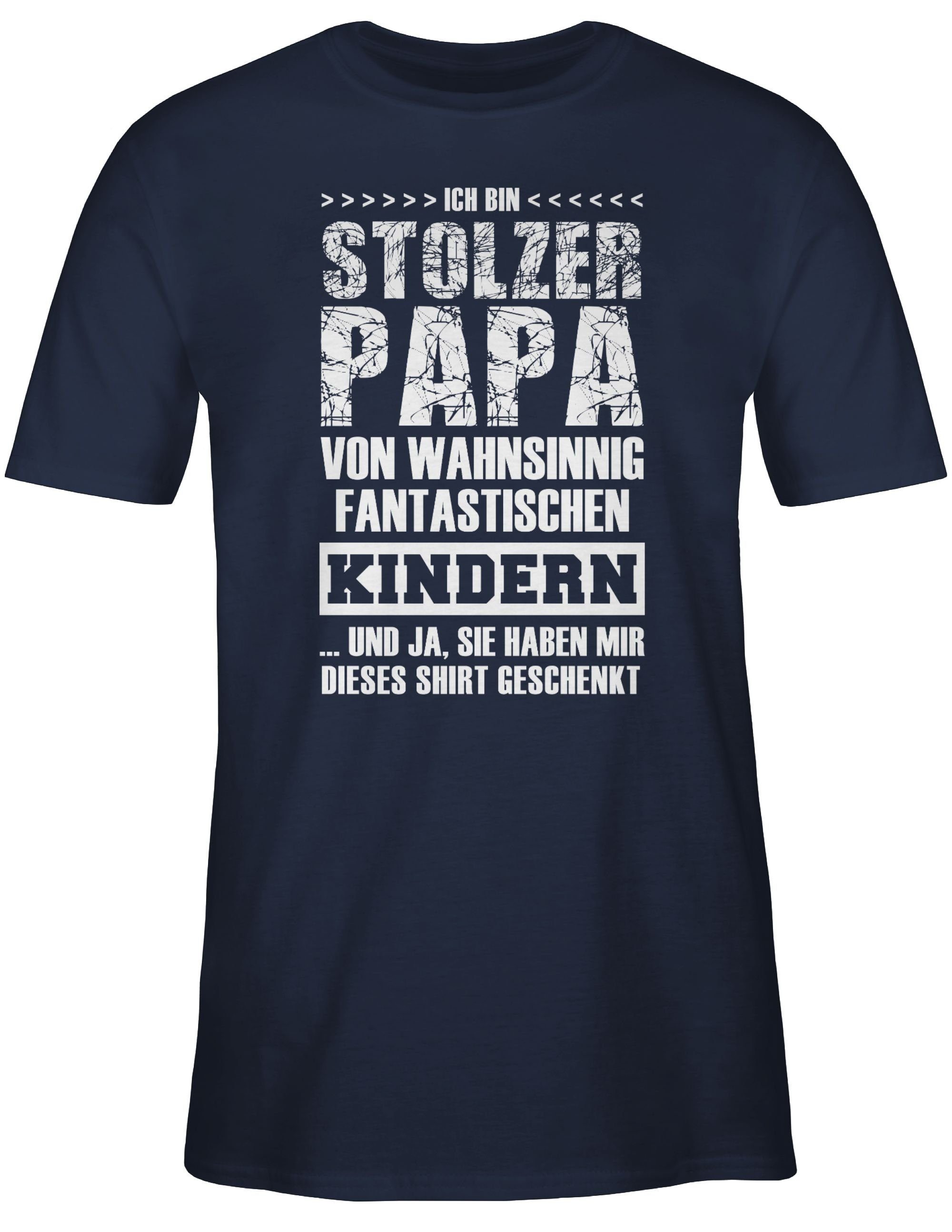 Vatertag Stolzer T-Shirt Papa für Shirtracer Navy Blau Papa Kinder 02 Geschenk Fantastische
