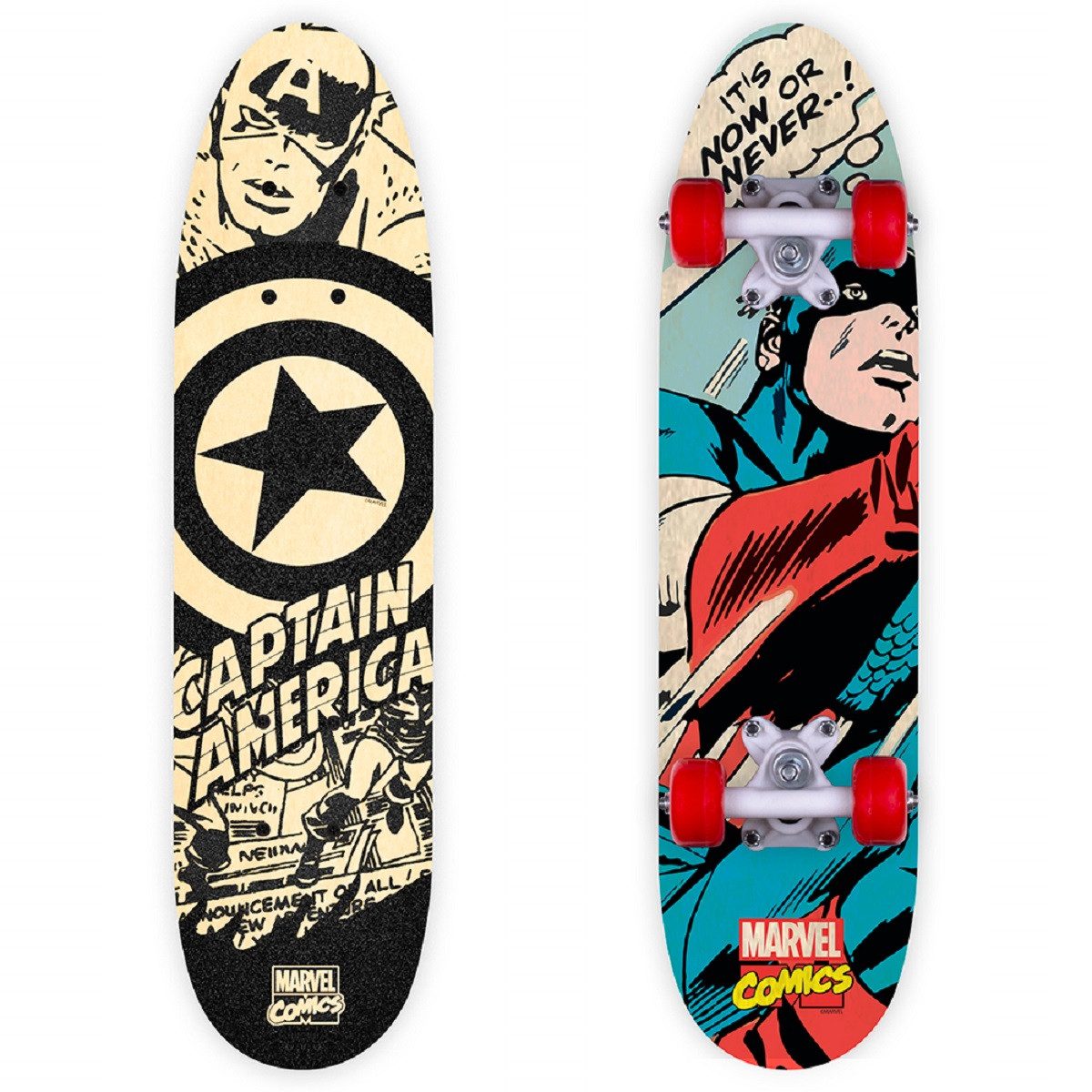 Captain America Skateboard Robustes Ahornholz mit 95A PVC-Rädern