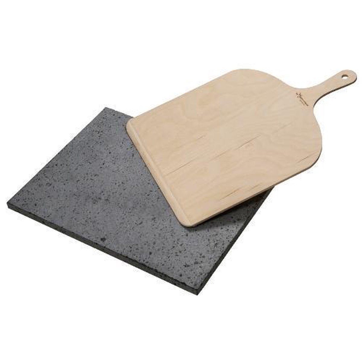 Eppicotispai Pizzastein ETNA Pizza Set - 30 cm x 38 cm - Lavastein, Lava, (1-St., mit Pizzaschaufel)