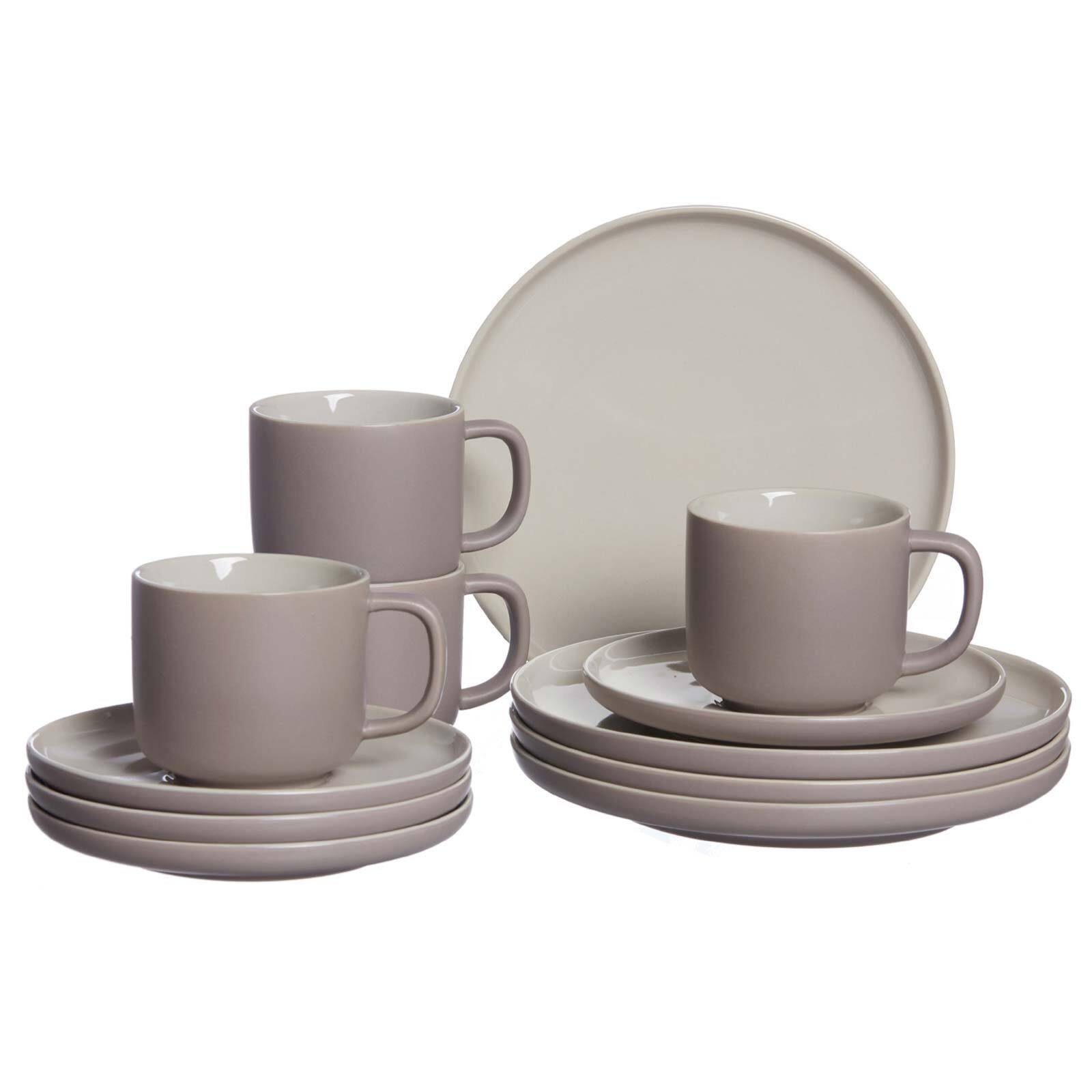 Ritzenhoff mit Kanne Jasper Keramik taupe Set Kaffeeservice Breker Kombiservice (13-tlg), & 13er