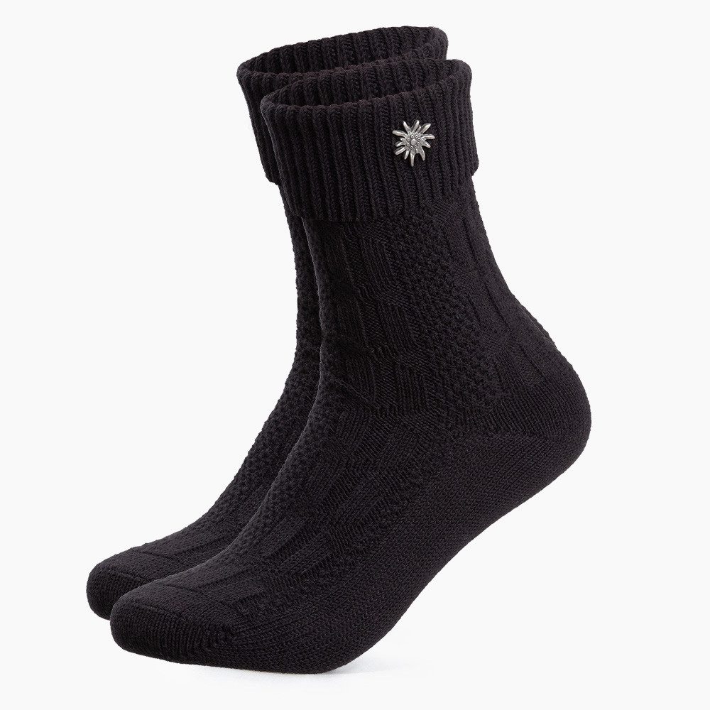 HerzSticht Trachtensocken Damen Kurze Trachtensocken 1er Pack (Modell: Edelweiss) (1-Paar)