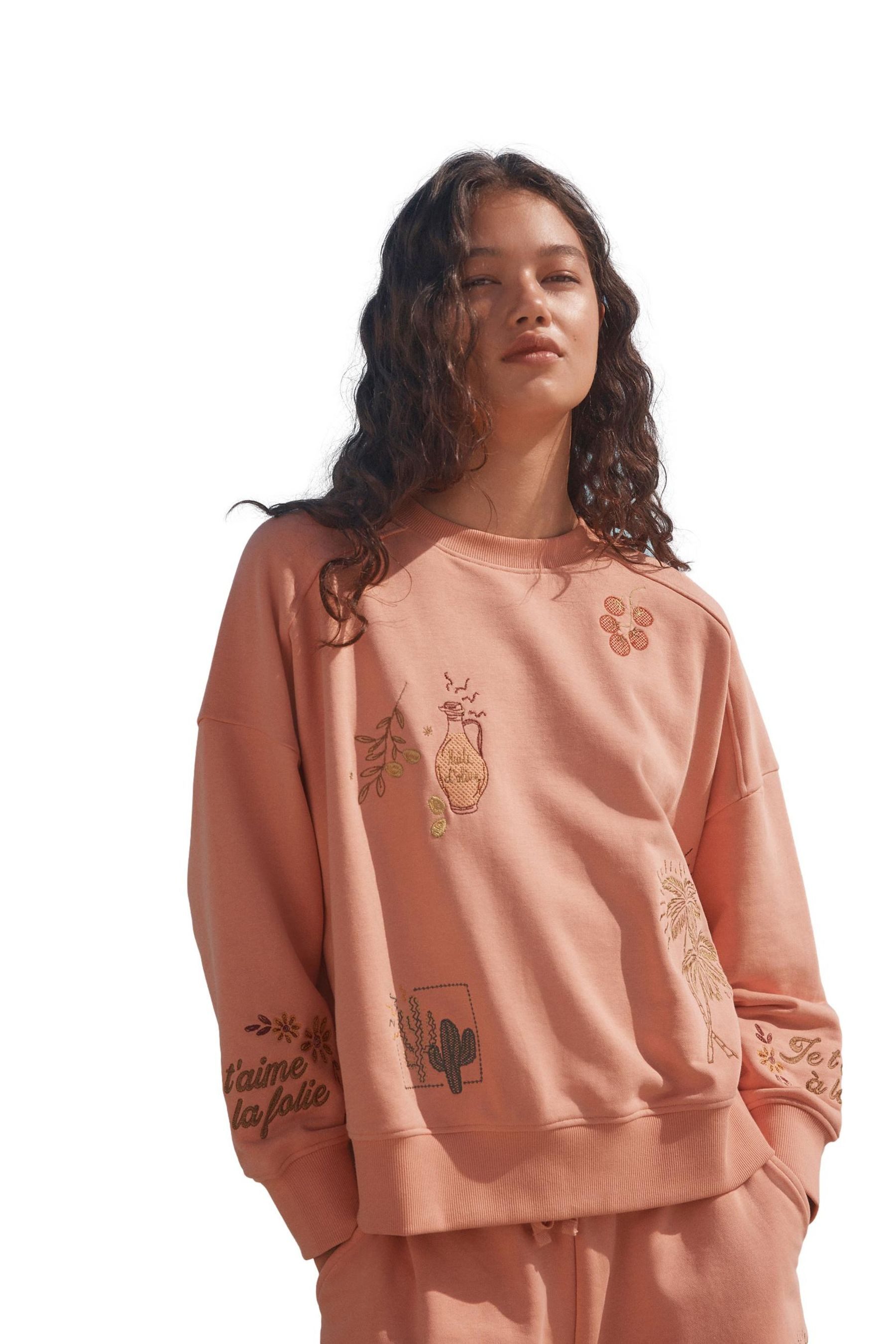 Next Sweater Sweatshirt mit Grafikprint und Stickerei (1-tlg) günstig online kaufen