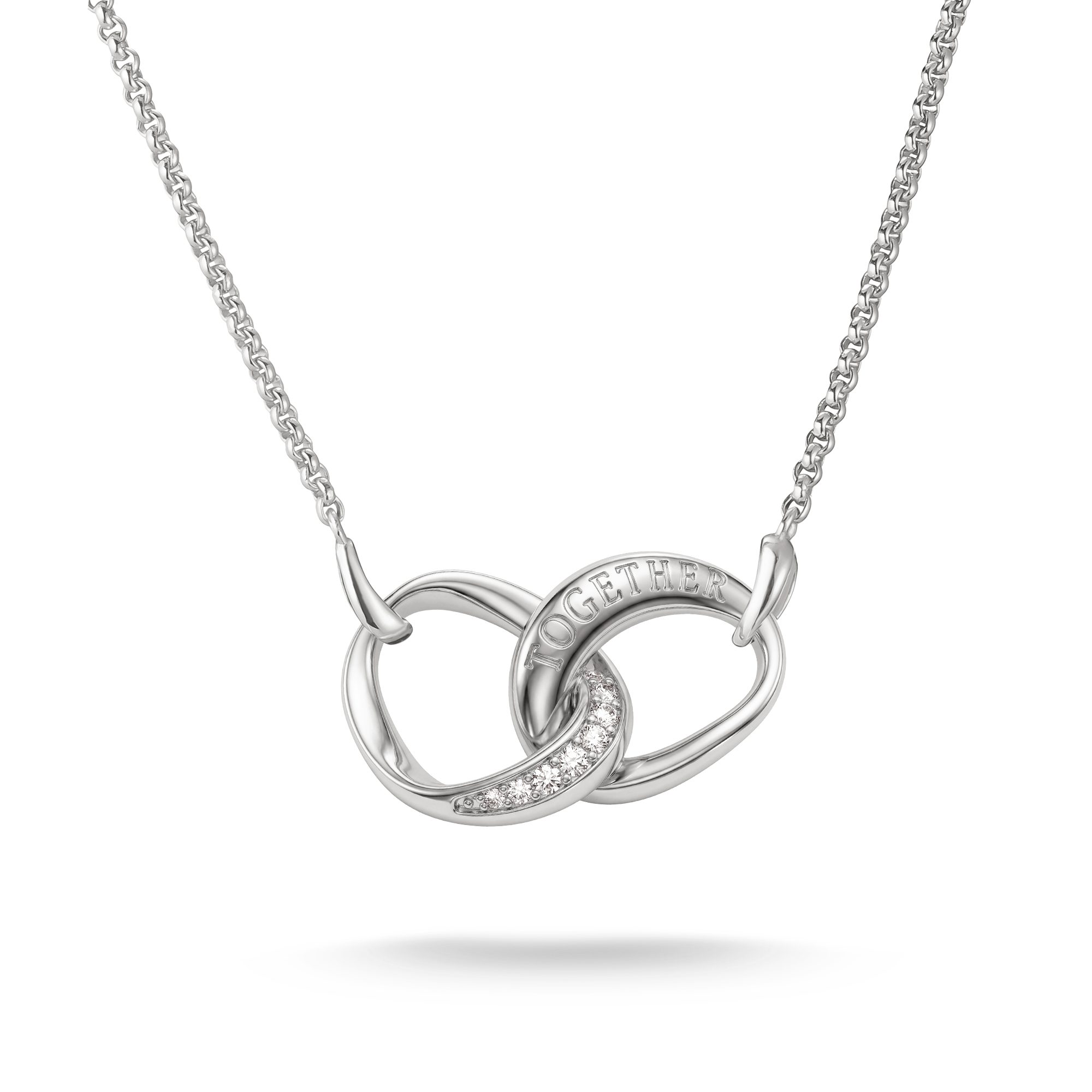 THOMAS SABO Kette mit Anhänger Together Kette Silber, mit Zirkonia (synth)
