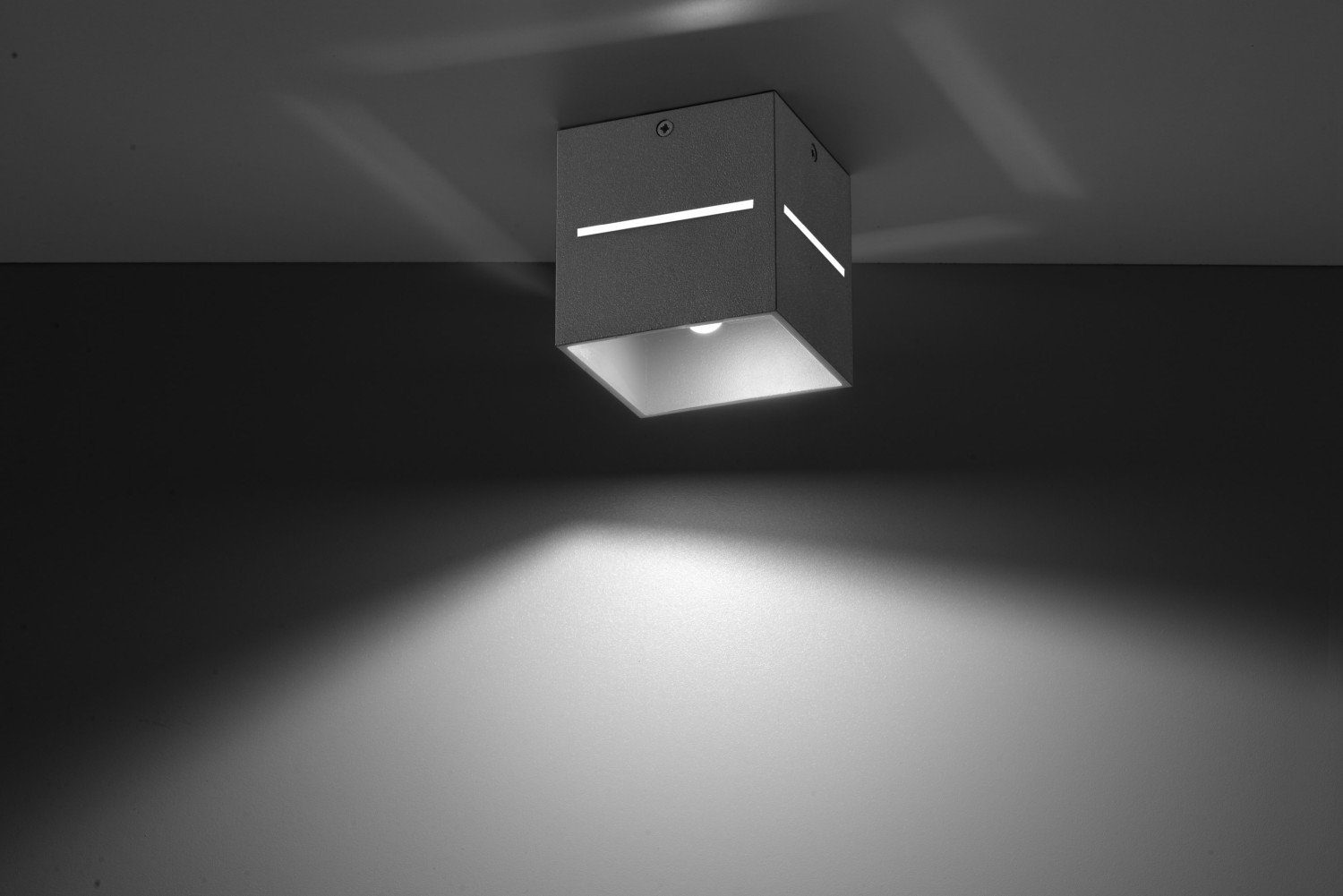 Wohnzimmer Licht-Erlebnisse Flur LORUM, ohne Aufbaustrahler Aluminium Deckenleuchte Leuchtmittel, Spot Bauhaus H:10cm Treppe