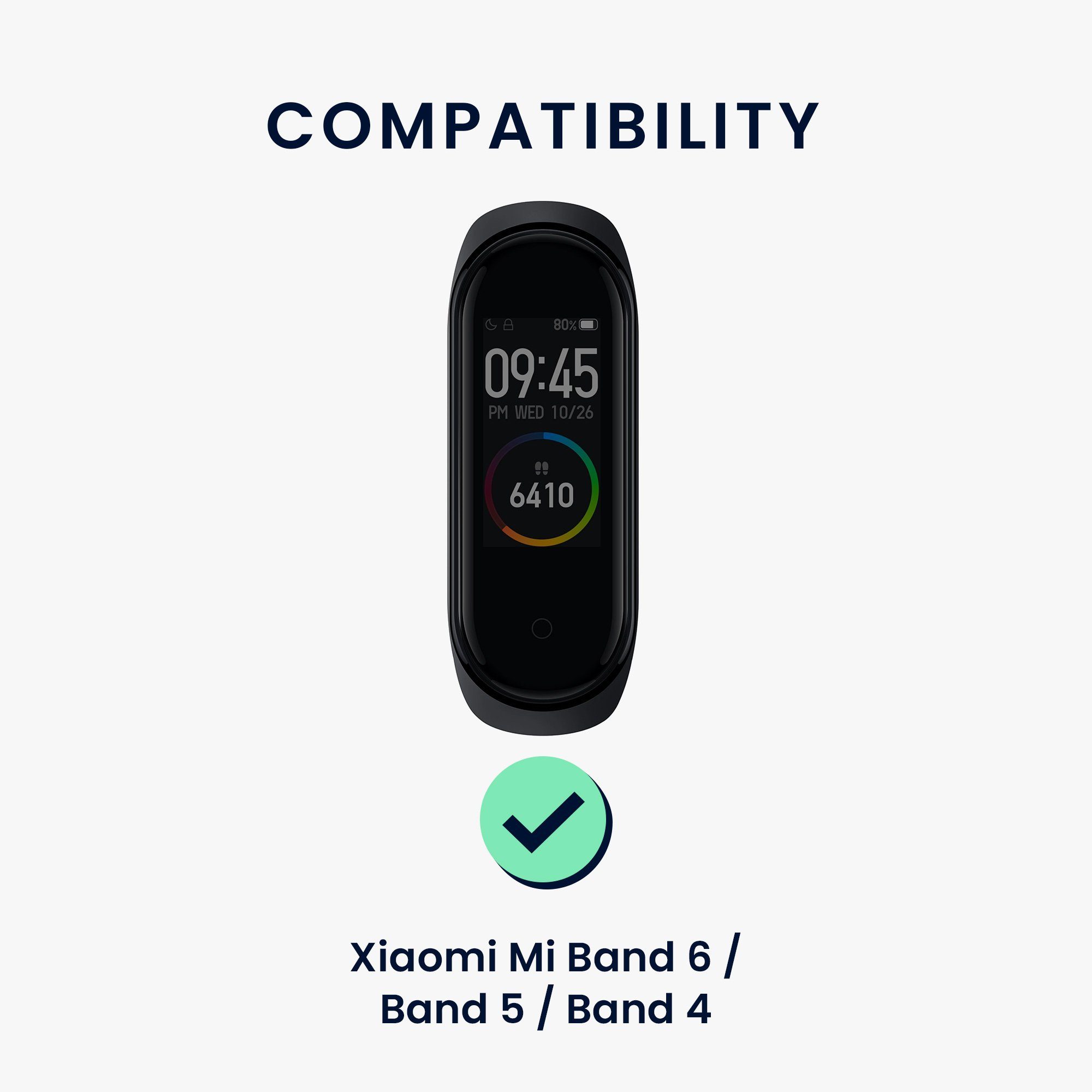 kwmobile Sportarmband für Xiaomi Mi Band 6 / Band 5 / Band 4 Smartwatch, 1-tlg., Armband TPU Silikon Fitnesstracker