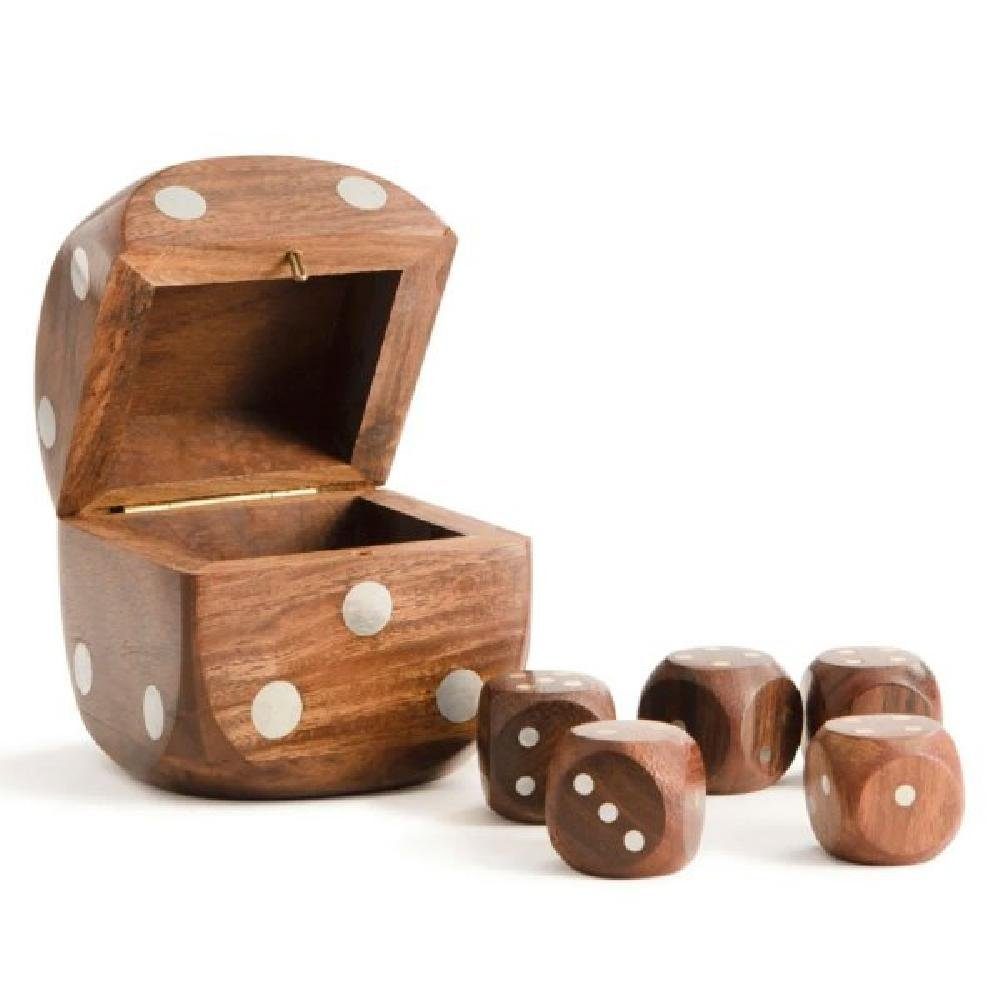 AUTHENTIC MODELS Dekofigur Würfelbox mit fünf Würfeln Silver (6-teilig) | Dekofiguren