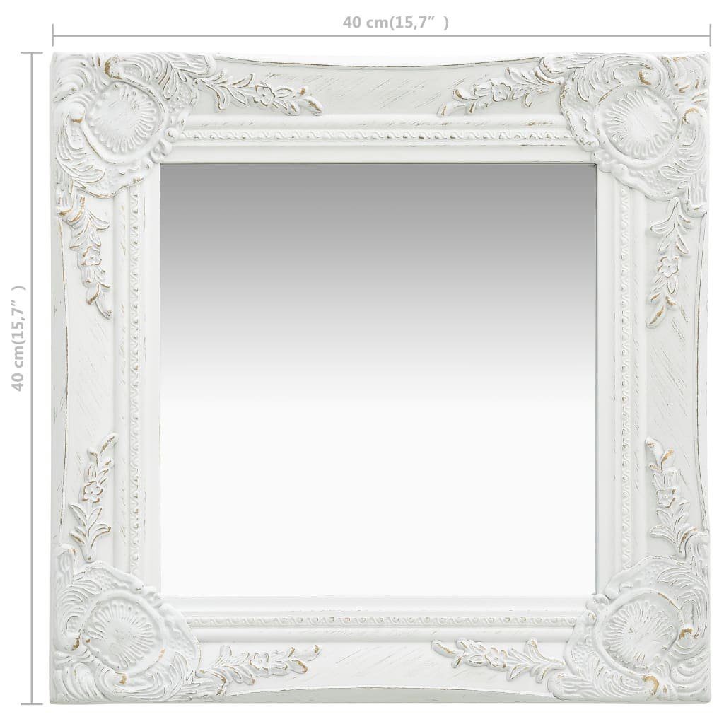 Spiegel Weiß Weiß Barock-Stil Wandspiegel im 40x40 (1-St) cm | Weiß vidaXL