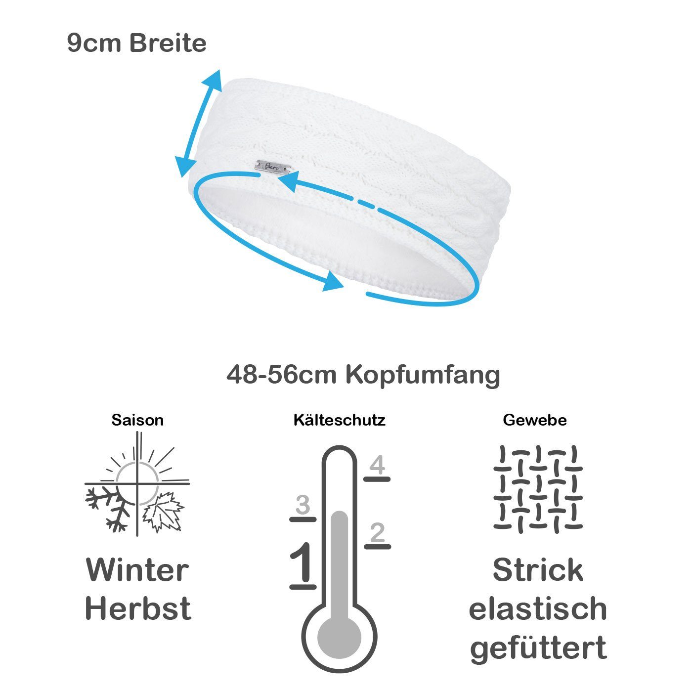 Faera Stirnband (1-St) Stirnband gefüttert Damen Ohrenschützer Band Kopfband Winter
