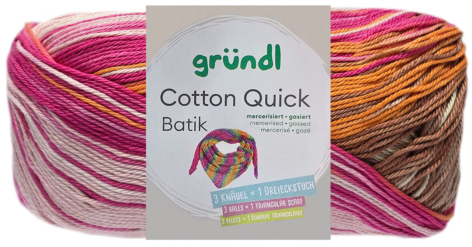 Gründl 100 Gramm Gründl Cotton Quick Batik Farbauswahl Häkelwolle