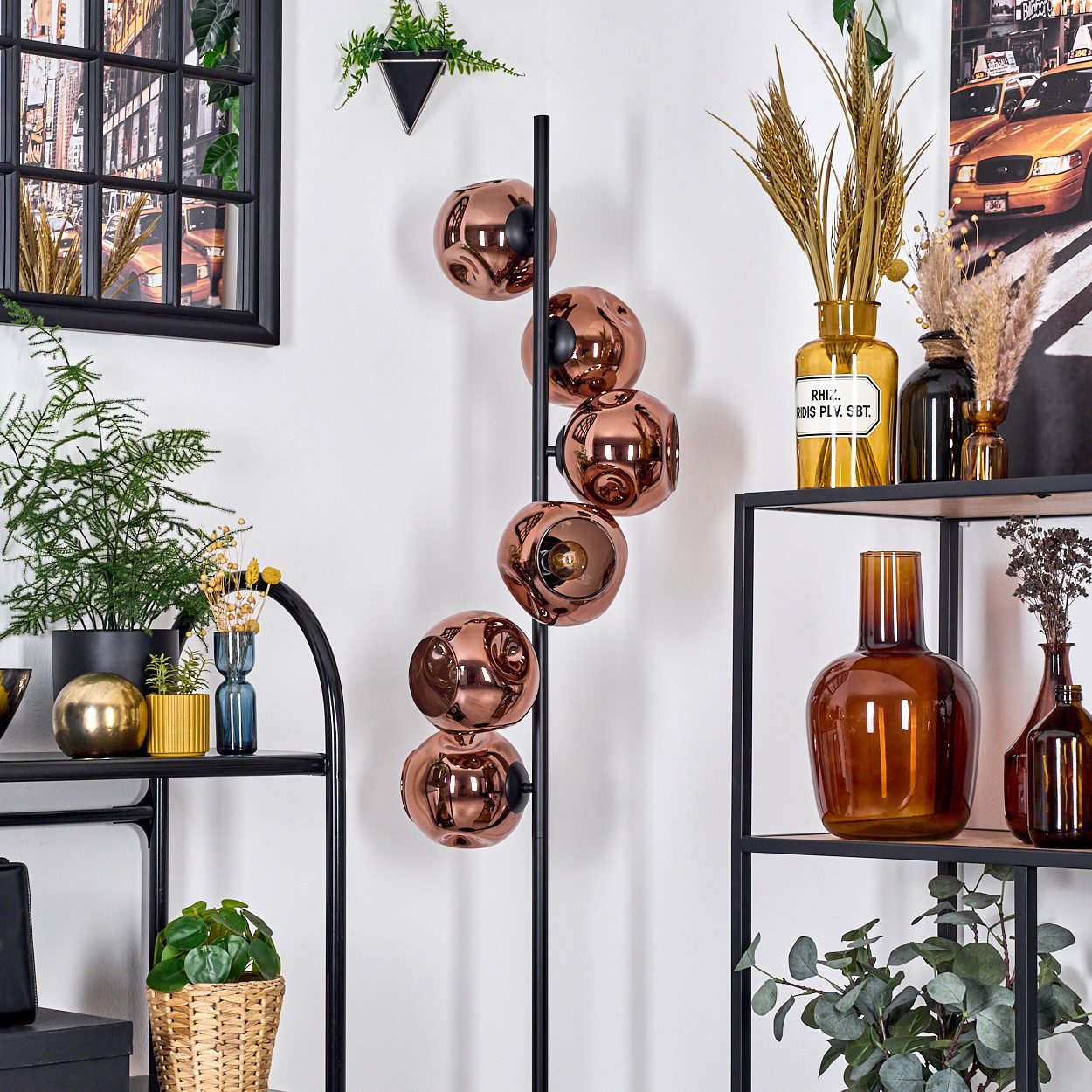 hofstein Stehlampe Stehlampe aus Metall/Glas in günstig online kaufen