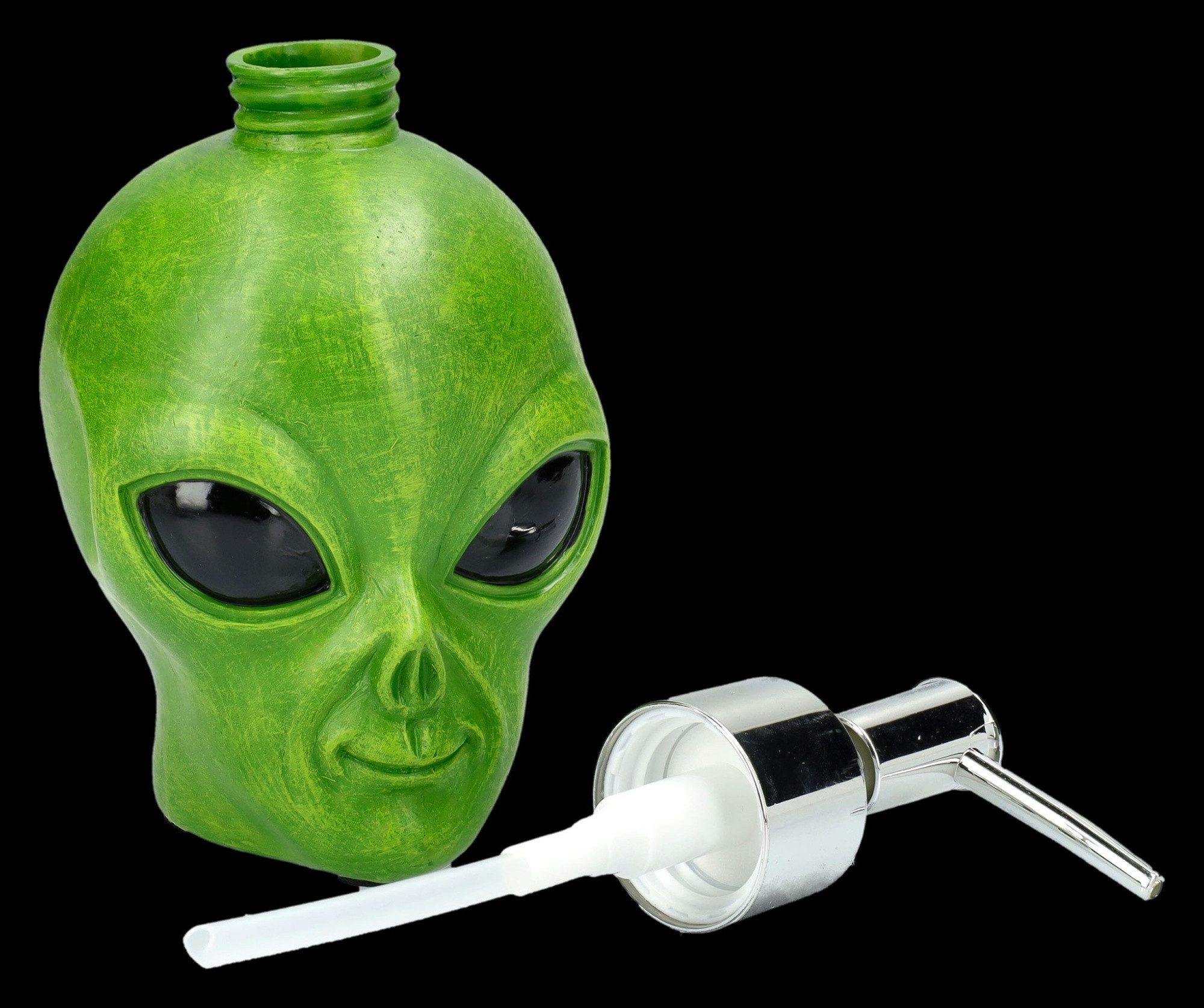 Figuren Shop GmbH Seifenspender Alien Seifenspender – Sci-Fi Deko Figur Badezimmer 16.5 cm Alienkopf