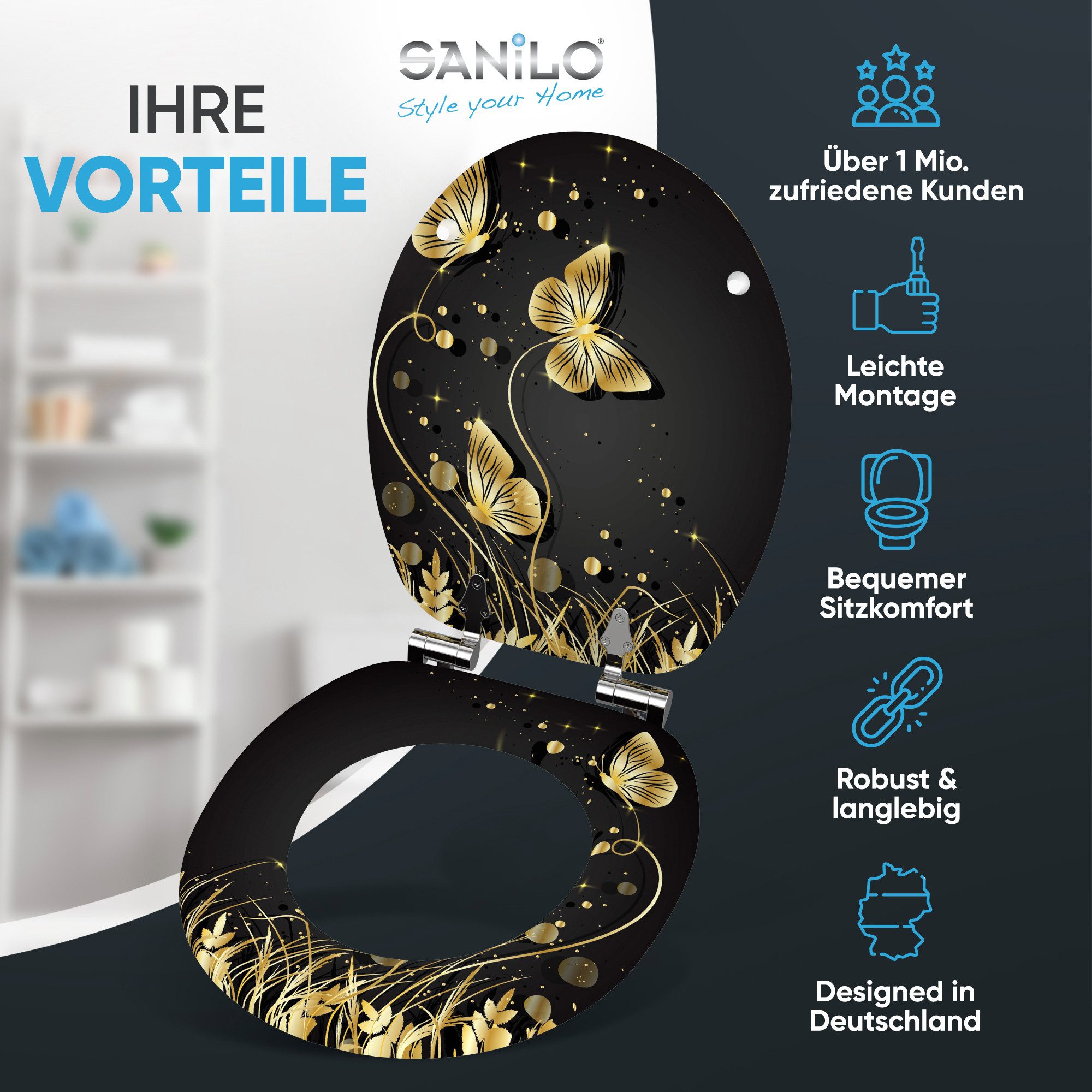 Sanilo WC-Sitz Silhouette, mit Absenkautomatik, hochwertig & modern, univer günstig online kaufen