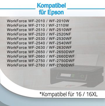 Druckerparadies 20er Pack Druckerpatronen 16 16XL kompatibel mit Epson WF-2510 Tintenpatrone (20-tlg)