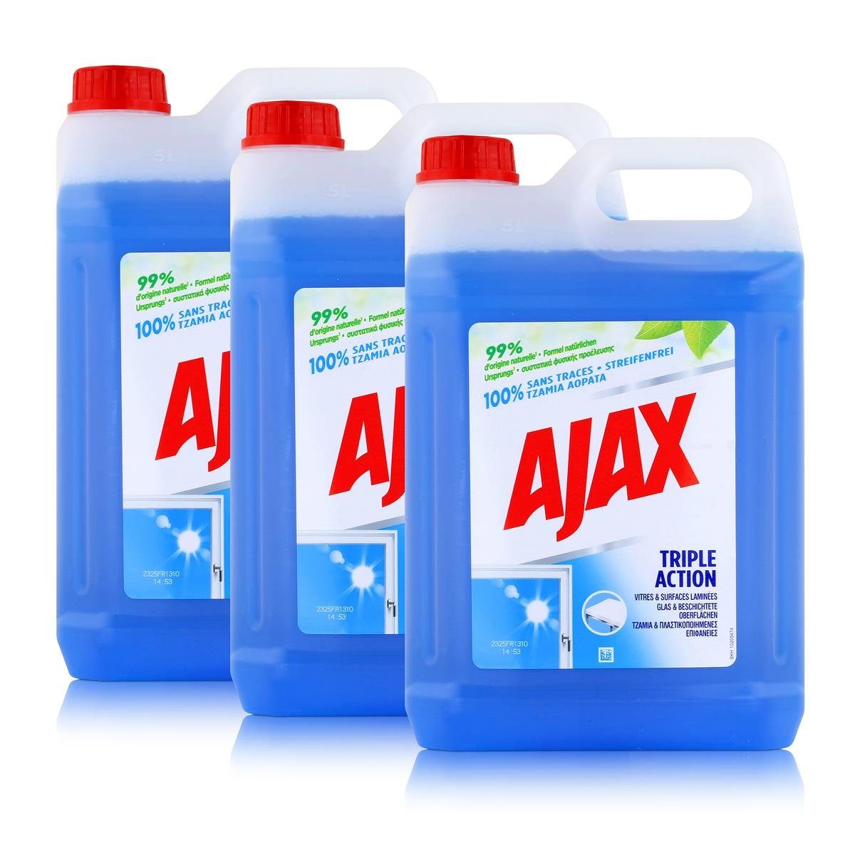 Pack) Für - & Glasreiniger Glas (3er Allzweckreiniger AJAX Ajax beschichtete Oberflächen 5L