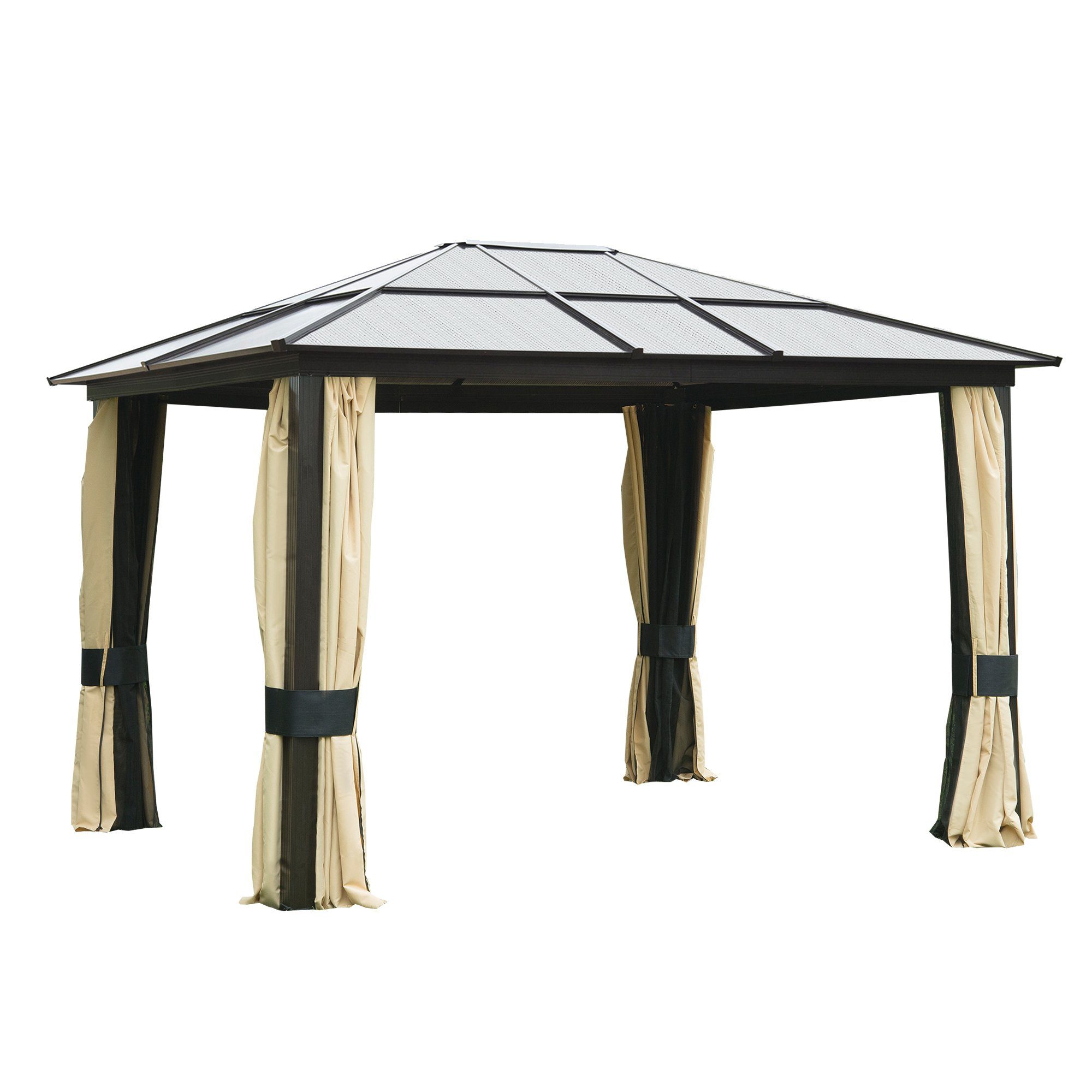 Outsunny Pavillon Gartenzelt mit lichtdurchlässigem Dach, günstig online kaufen