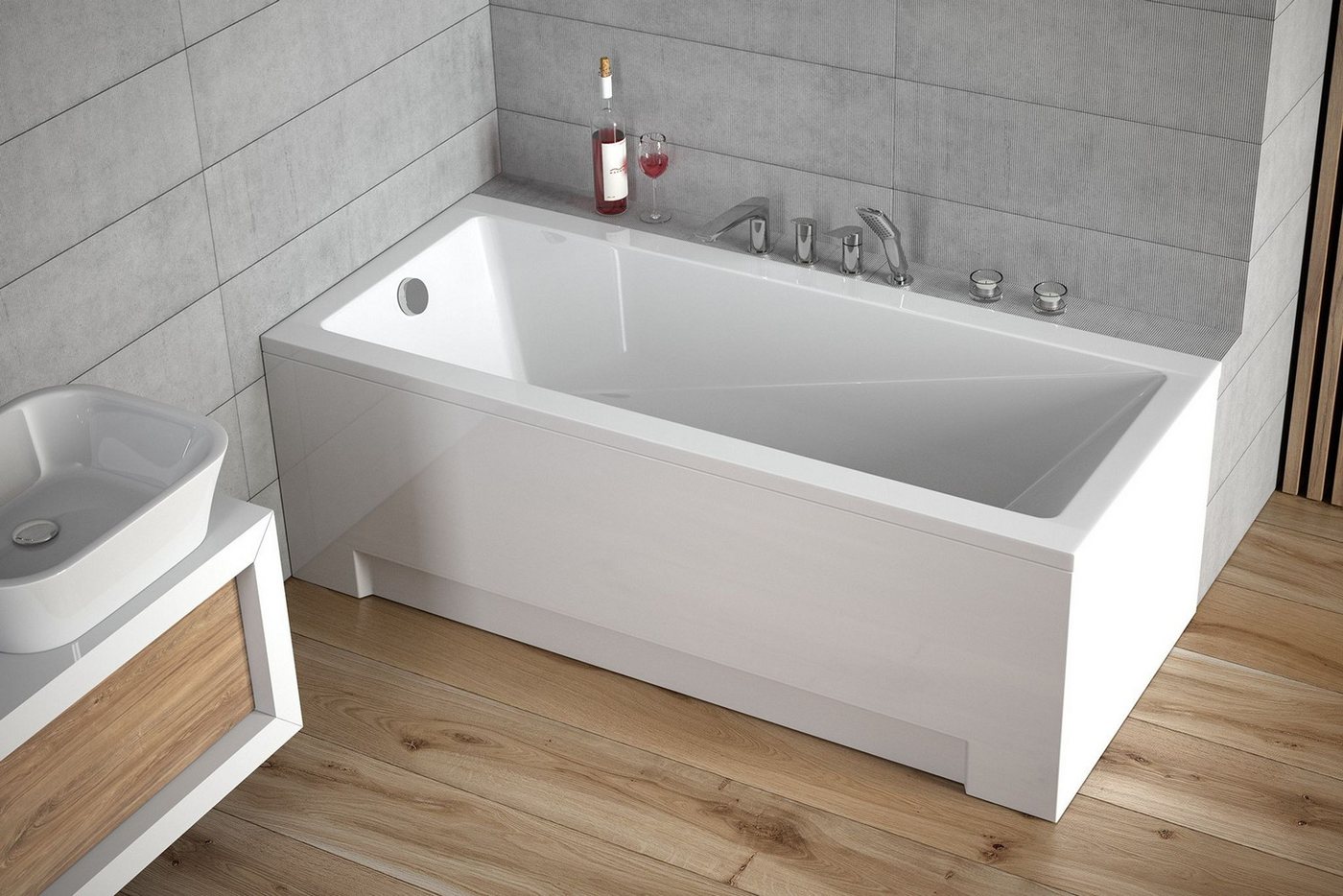 Thumbnail - KOLMAN Badewanne Rechteck Modern 150x70, Ablaufgarnitur & Füße GRATIS