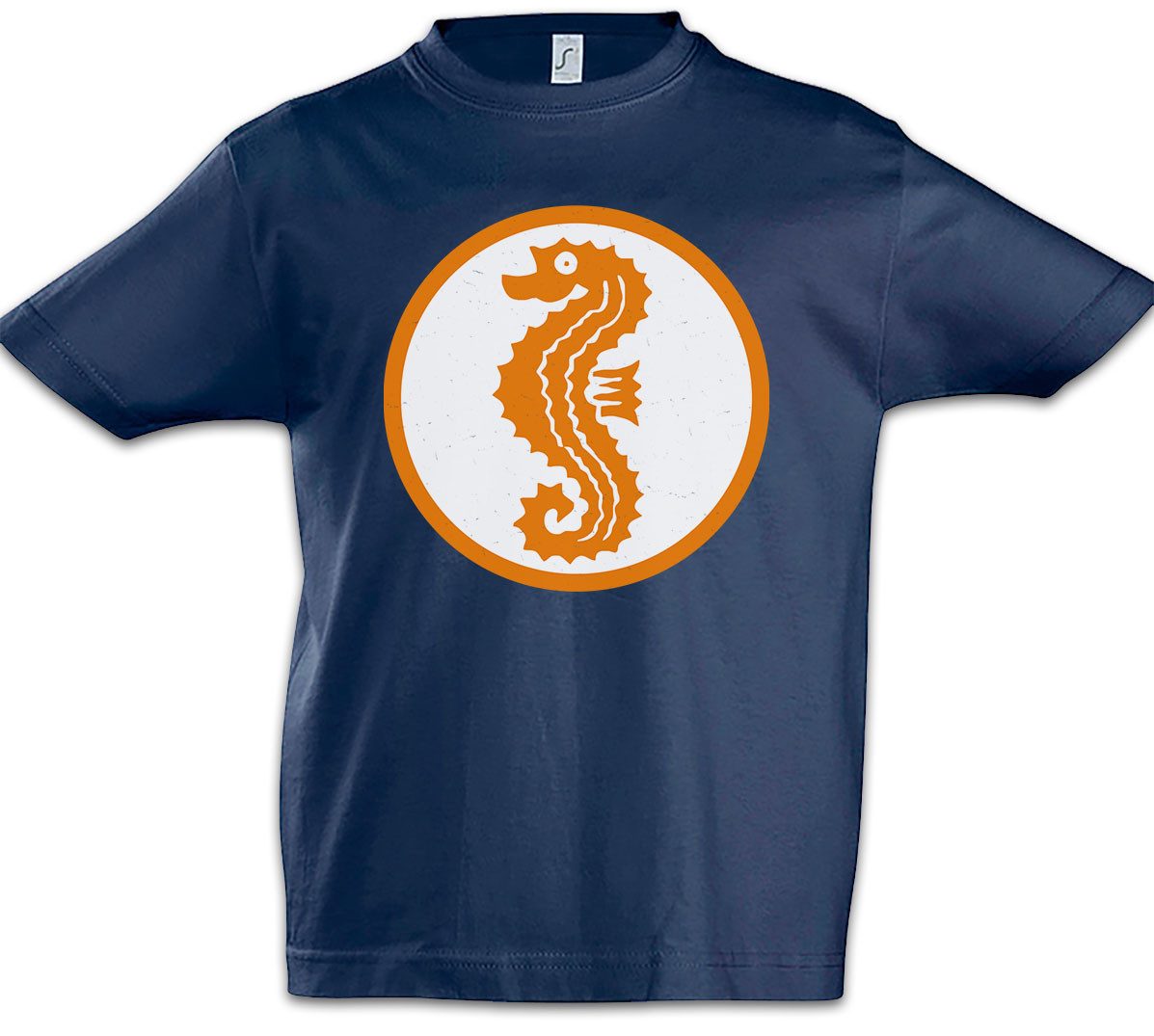 Urban Backwoods Print-Shirt Schwimmabzeichen Kinder T-Shirt Sea Horse Seepferdchen Seahorse (1-tlg) Abzeichen Schwimmlehrer Swimming Teacher