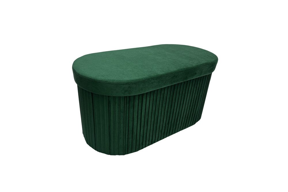riess-ambiente Polsterbank ÉLAN 80cm grün - Samt, Sitzbank, mit Stauraum, faltbar, platzsparend (Einzelartikel, 1-St), Eleganter Sitz mit Steppung - ideal für stilvolle & moderne Wohnräume