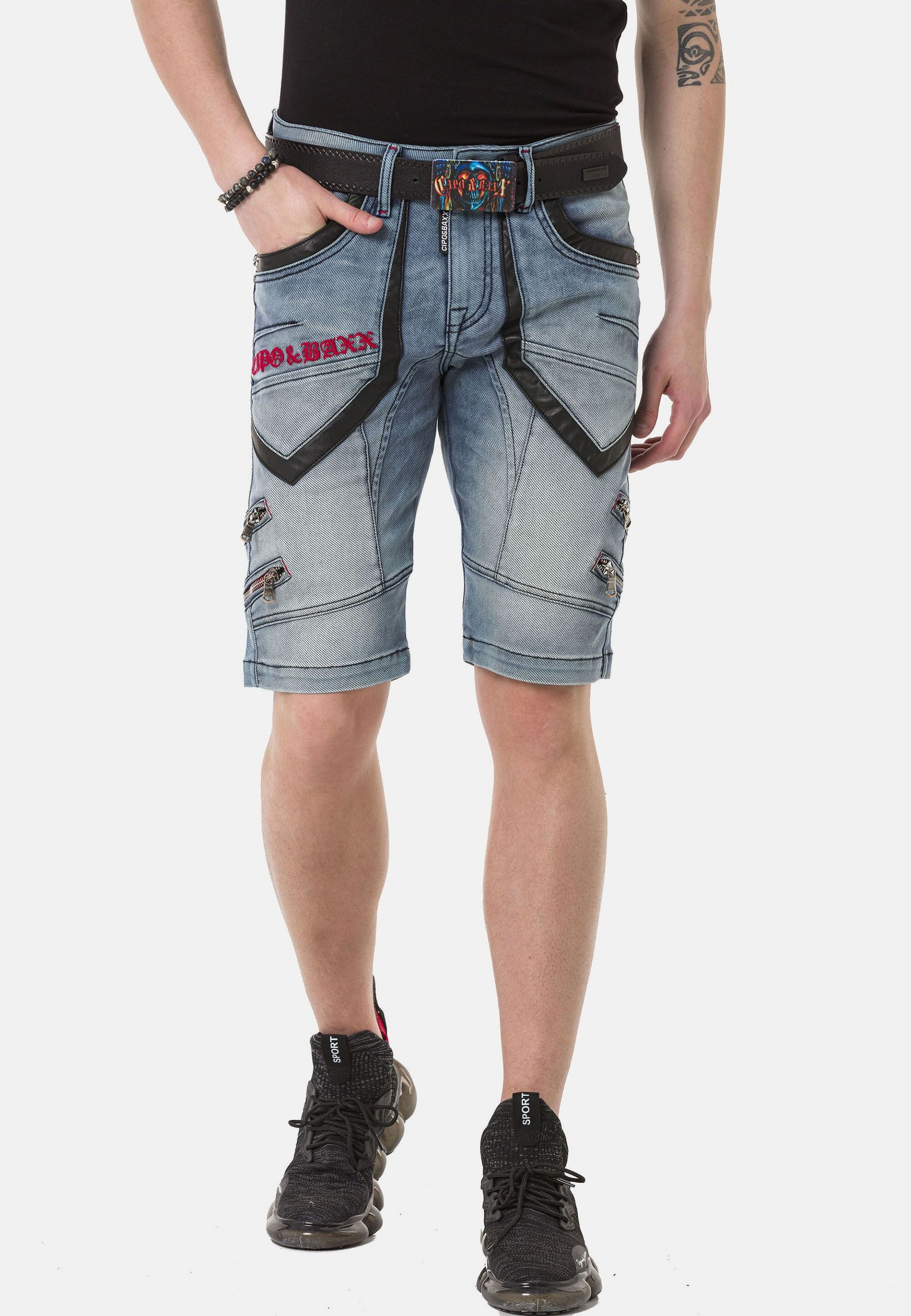 Cipo & Baxx Jeansbermudas Capri-Hose aus einer angenehmen Baumwollmischung
