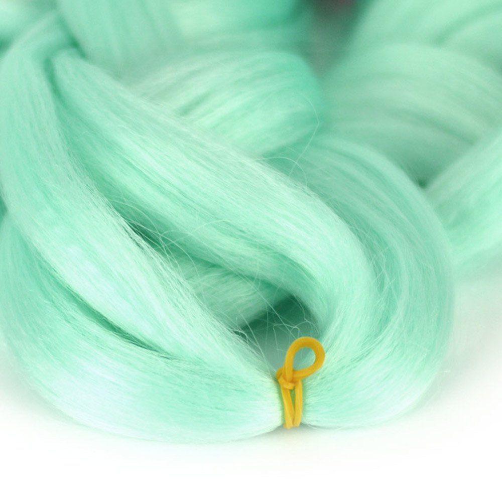 MyBraids YOUR BRAIDS! Kunsthaar-Extension 2m 1-farbig 25-AY Flechthaar Braids Länge Zöpfe Premium Mint 3er im Pack mit