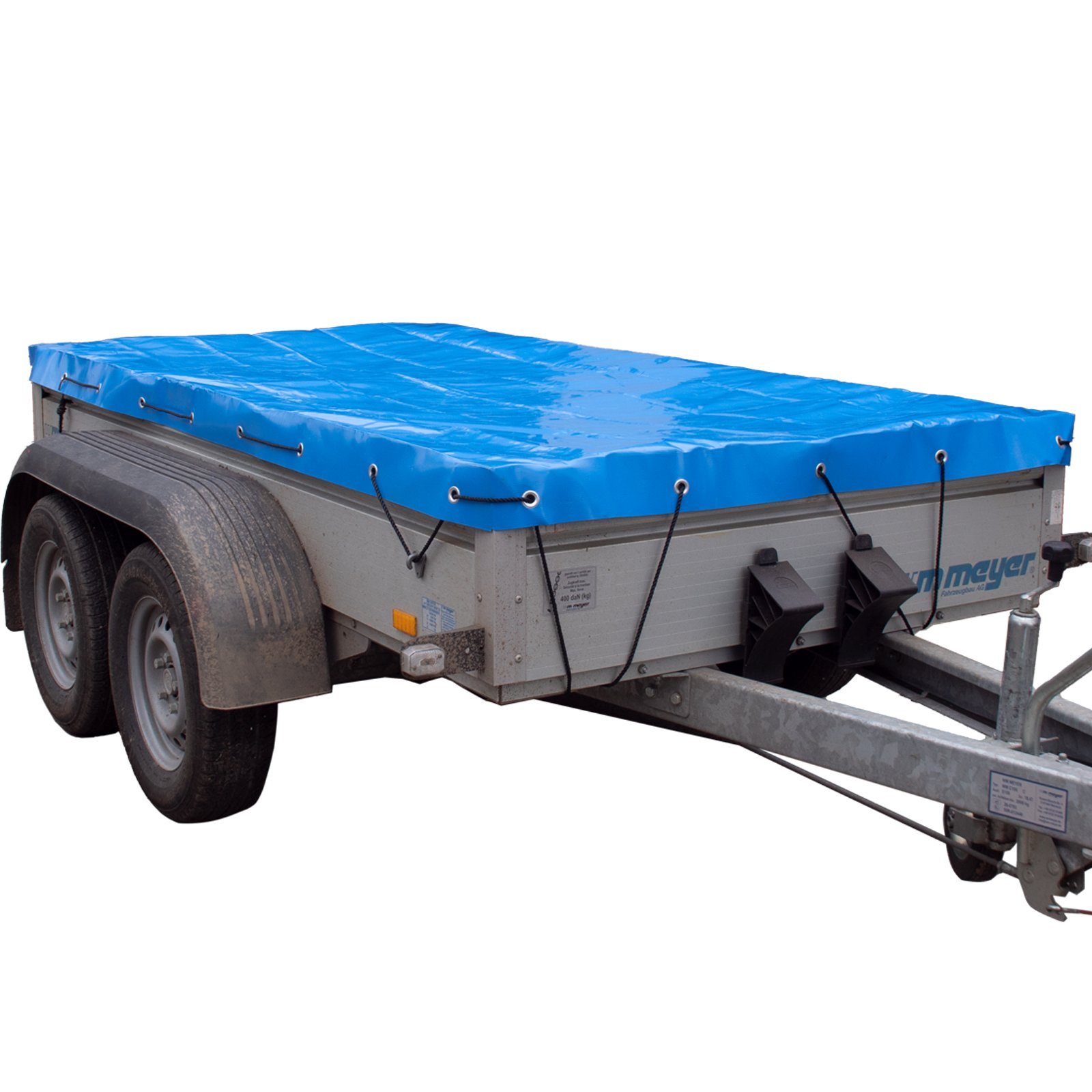 TRUTZHOLM Autoplane Anhängerplane Flachplane 257x133x10 cm hellblau mit Seil (Produkt, 1-St)