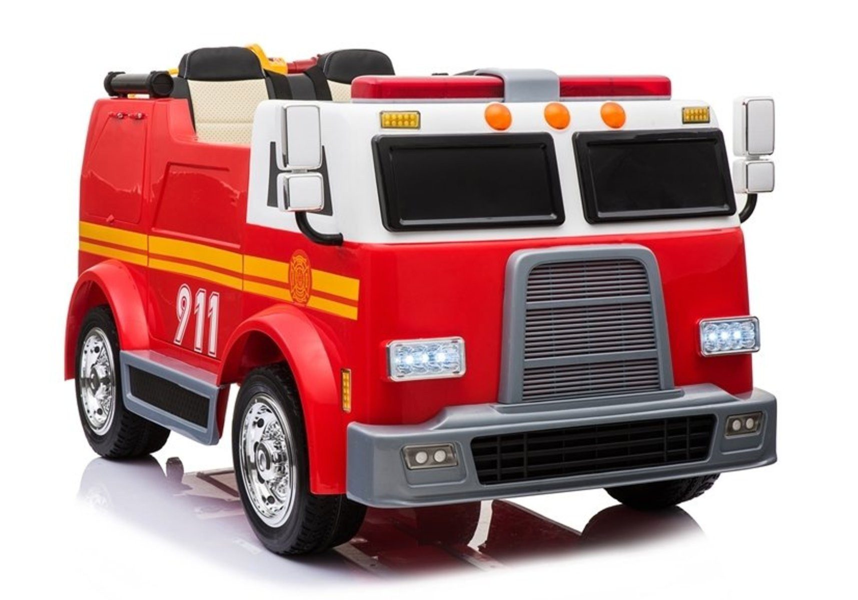 Wisam Elektro-Kinderauto Feuerwehrauto Kinderfahrzeug Rot Elektroauto