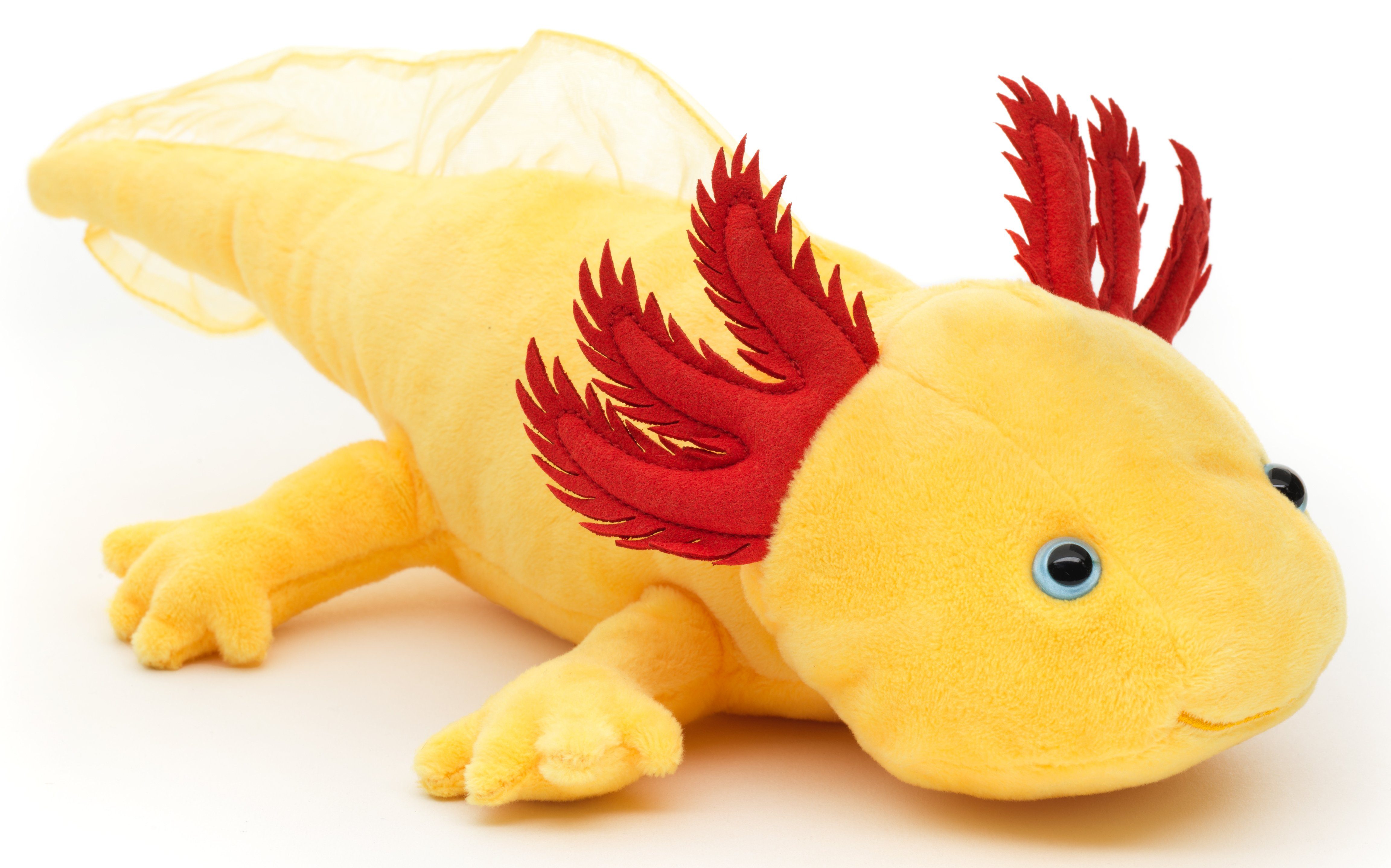 Uni-Toys Kuscheltier Axolotl - verschiedene Farben - 32 cm (Довжина) - Plüsch, Plüschtier, zu 100 % recyceltes Füllmaterial