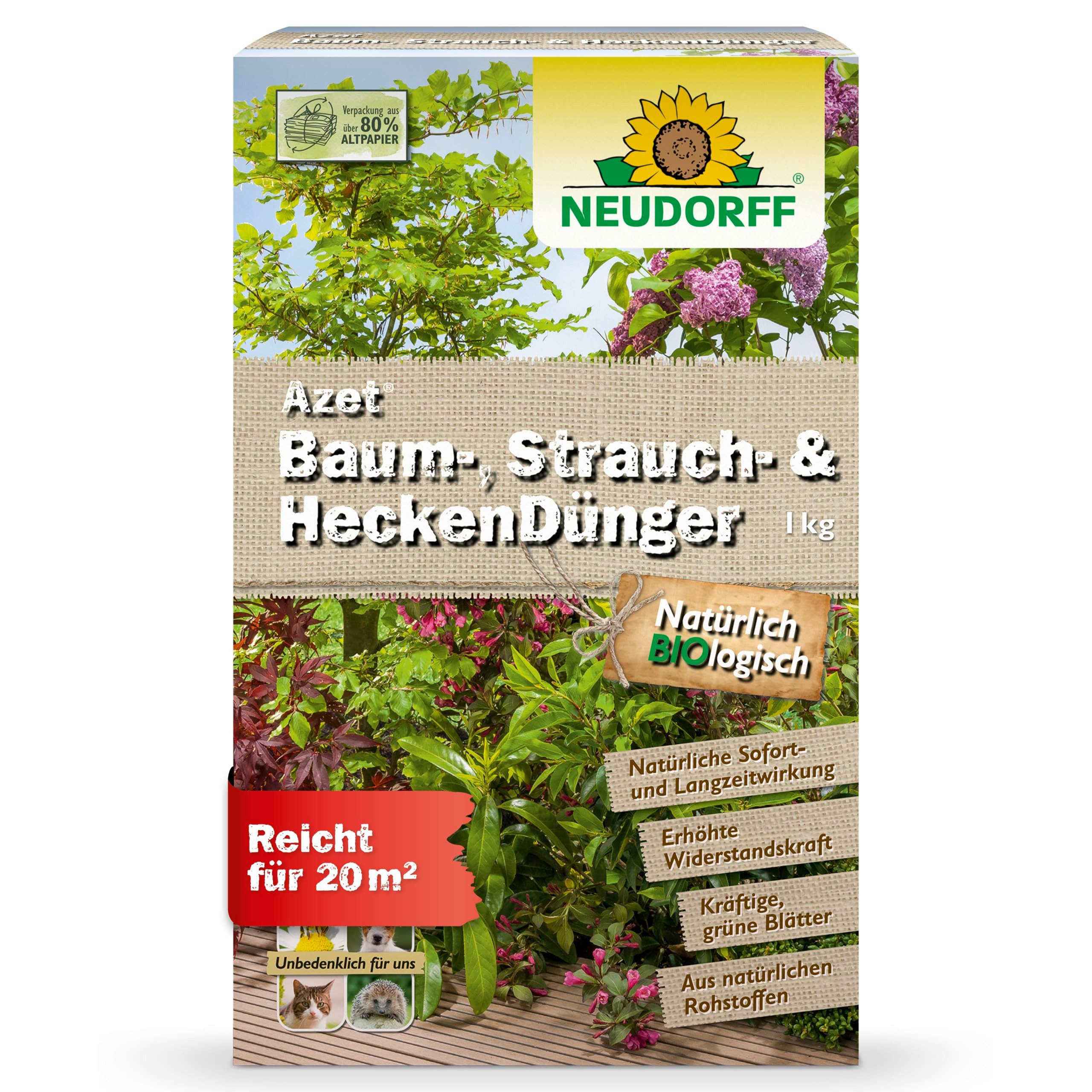 Rasendünger Bio - Azet Baum-, Strauch- und HeckenDünger 1 kg