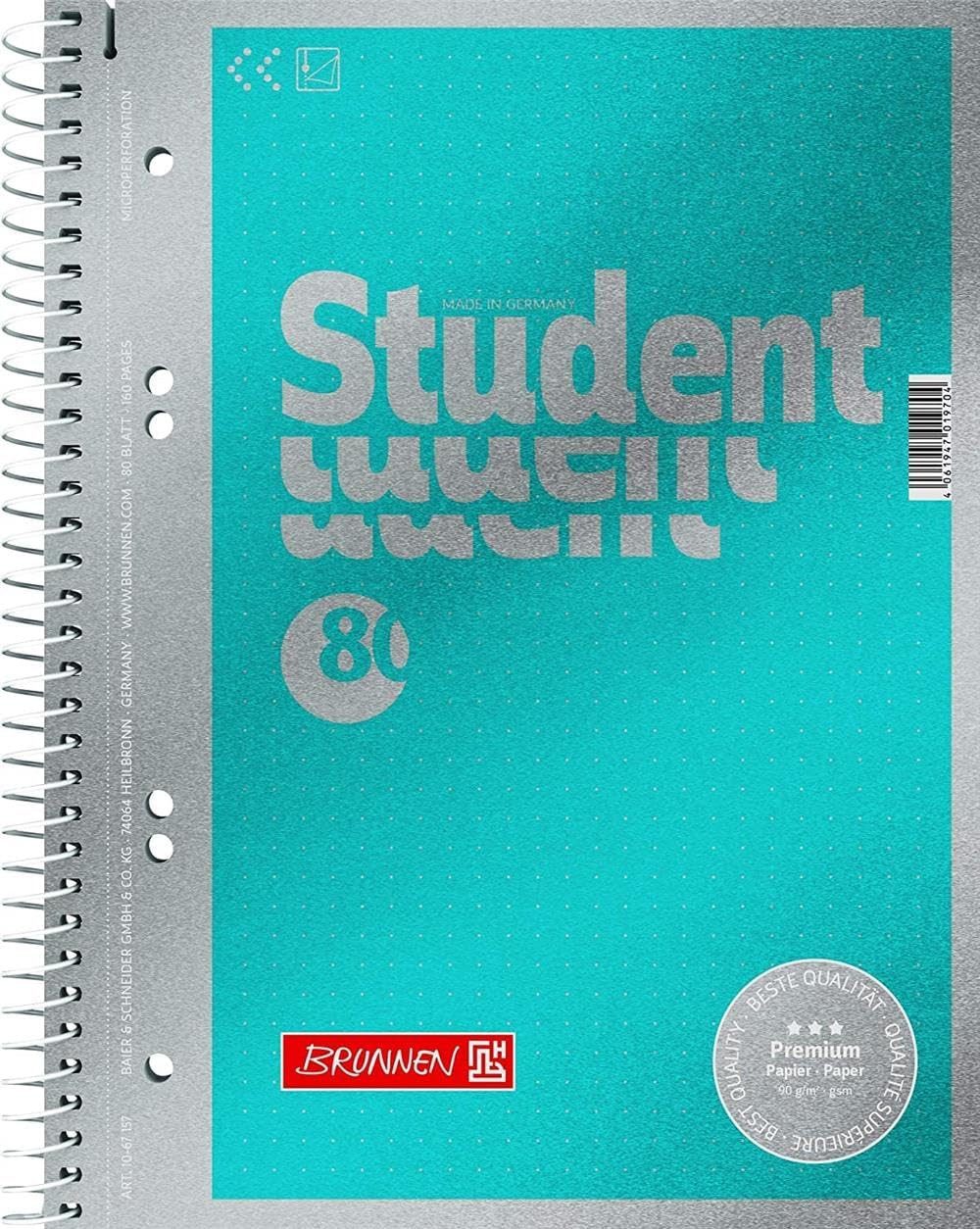 BRUNNEN Collegeblock Premium Collegeblock A5 dotted - Perfekt für Studium & Beruf