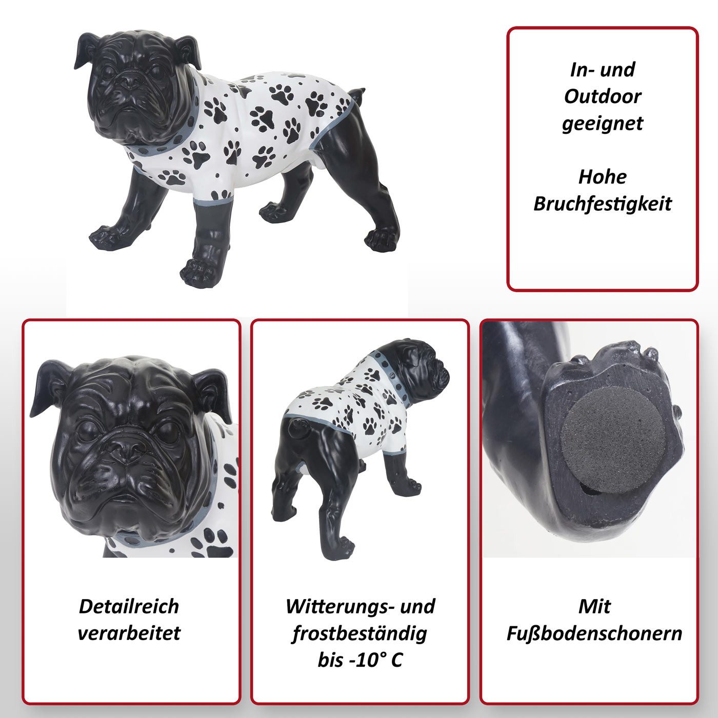 MCW Tierfigur Hund, Witterungsbeständig, Frostsicherheit, Inklusive Fußbodenschoner