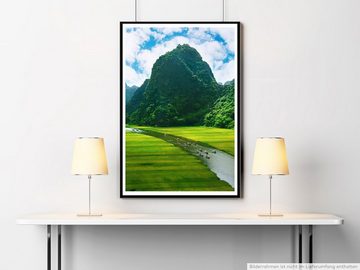 Sinus Art Poster 90x60cm Poster Reisfelder am Fluss NinhBinh Vietnam
