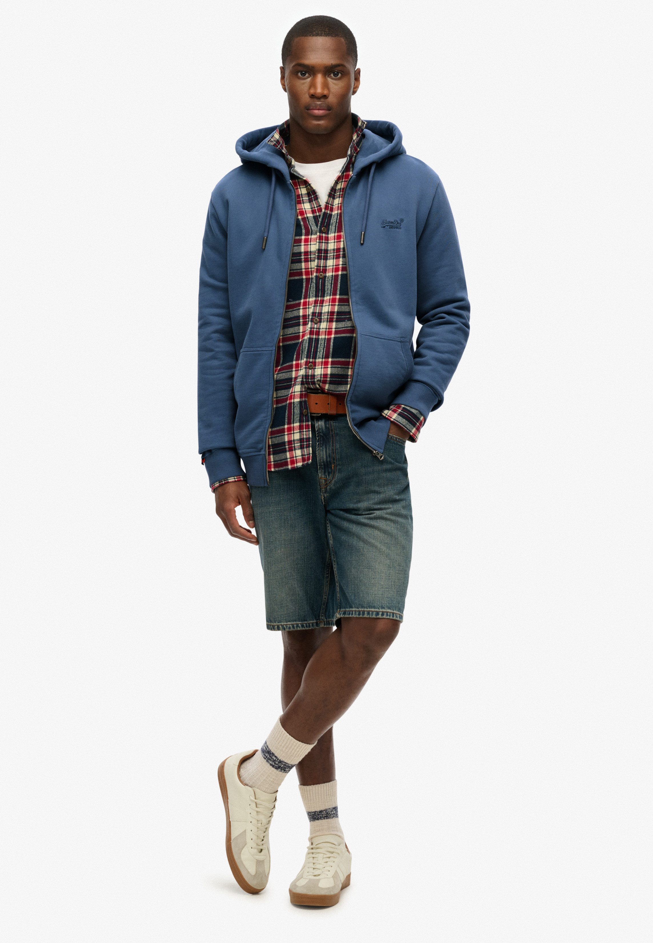 Superdry Kapuzensweatjacke ESSENTIAL LOGO ZIP HOODIE HB Baumwollmischung, slim fit – Bild 5 von 5