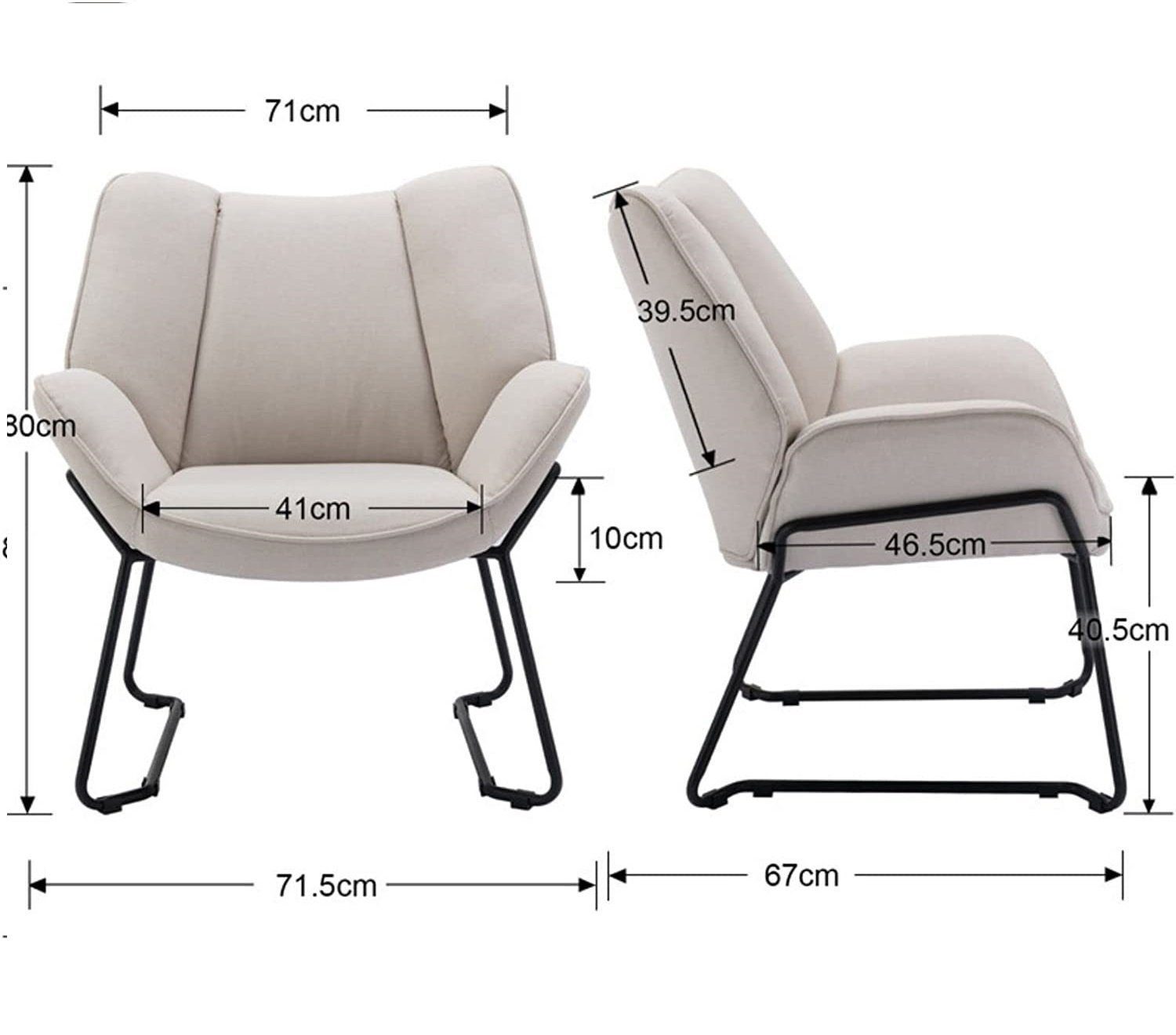 WAHSON OFFICE CHAIRS Loungesessel Sessel Wohnzimmer Einzelsofa Relaxsessel
