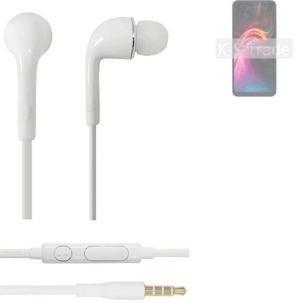 K-S-Trade für UMIDIGI G1 Headset u 3,5mm) Lautstärkeregler Mikrofon mit Max (Kopfhörer In-Ear-Kopfhörer weiß