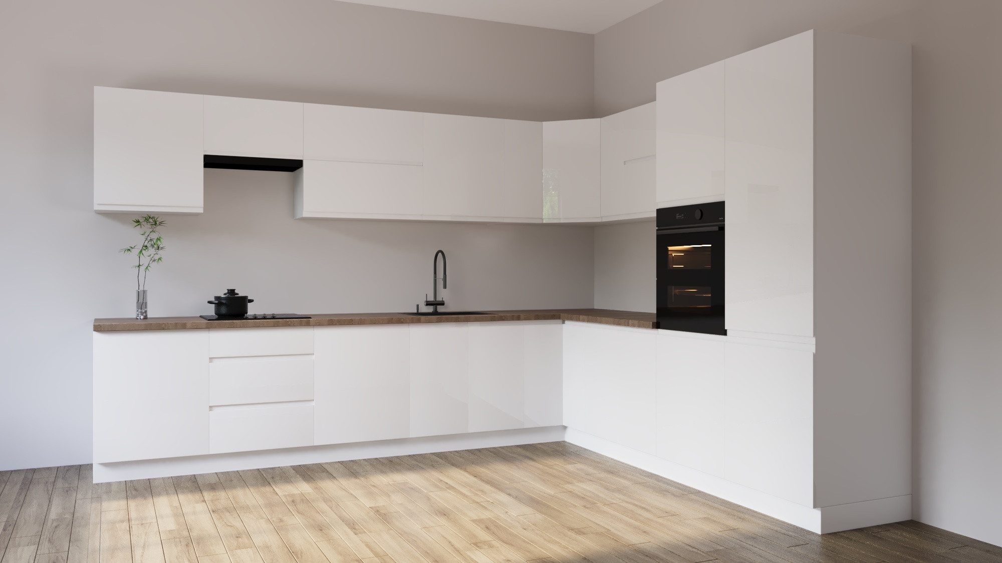 ROYAL24_MARKT Winkelküche K92-G350 - Aspen - Schlicht, funktional und elega günstig online kaufen