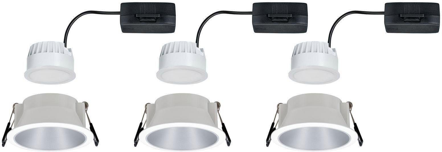 Paulmann LED Einbauleuchte Cole, mehrere Set Deckenspots, Helligkeitsstufen, 3er Warmweiß, wechselbar, LED