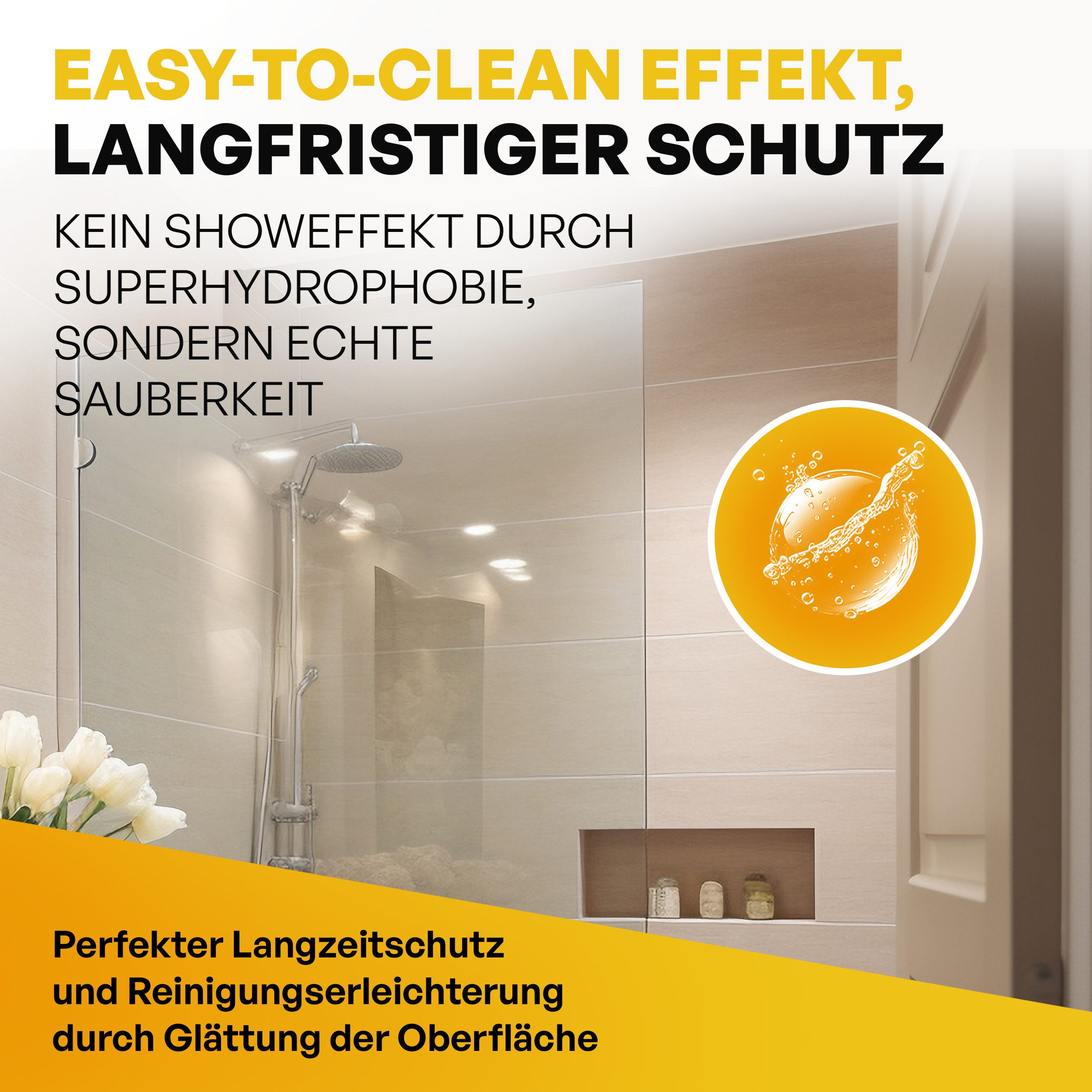 Nanotol Nanoversiegelung für die Dusche (Lotus-Effekt + Easy-to-clean-Effekt) Badreiniger (Komplettset, [- reinigen, entkalken und versiegeln)