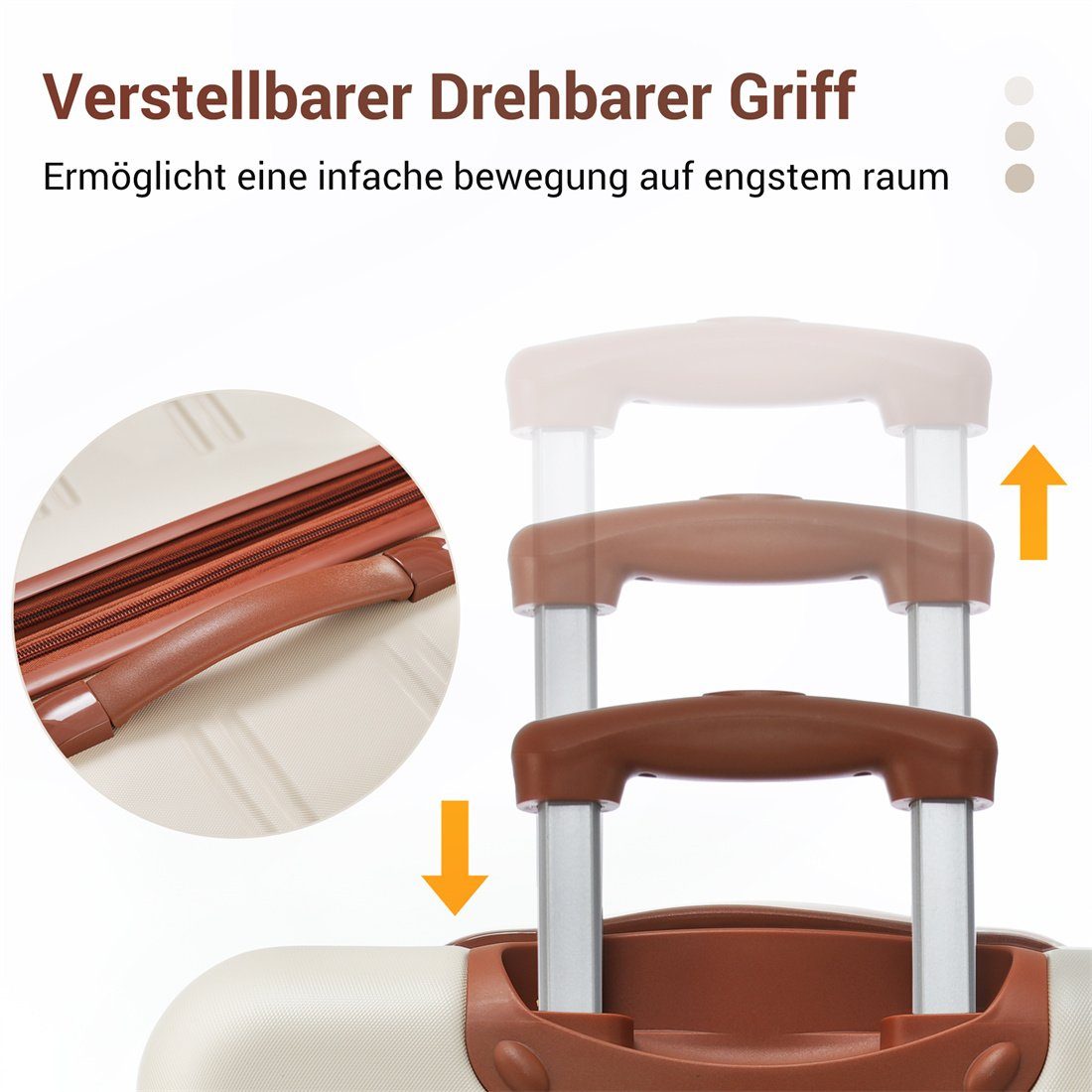 Rollkoffer,Handgepäck Hartschalen-Koffer, Koffer Rollen, DÖRÖY 74.5*50.5*31.5cm 4