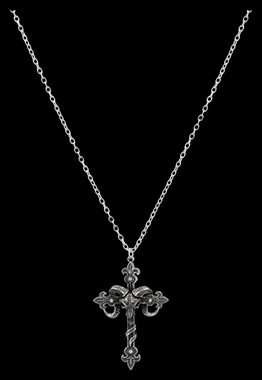 Figuren Shop GmbH Kette mit Anhänger Halskette Totenkopf - Kreuz des Baphomet Alchemy England Gothic Kette