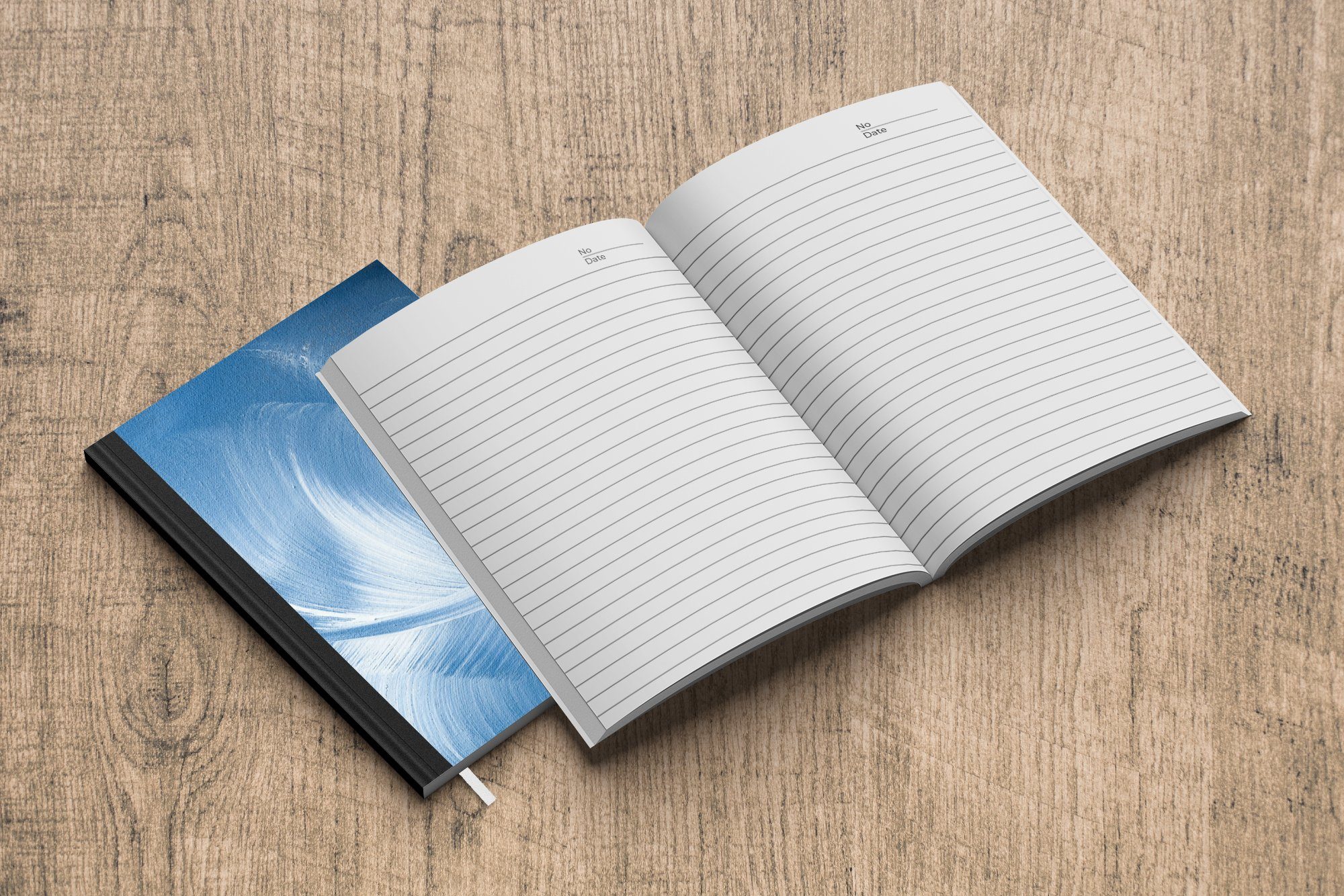 Journal, Tagebuch, - - A5, MuchoWow Notizbuch Haushaltsbuch Notizheft, 98 Gestaltung, Acrylfarbe Blau Merkzettel, Seiten,