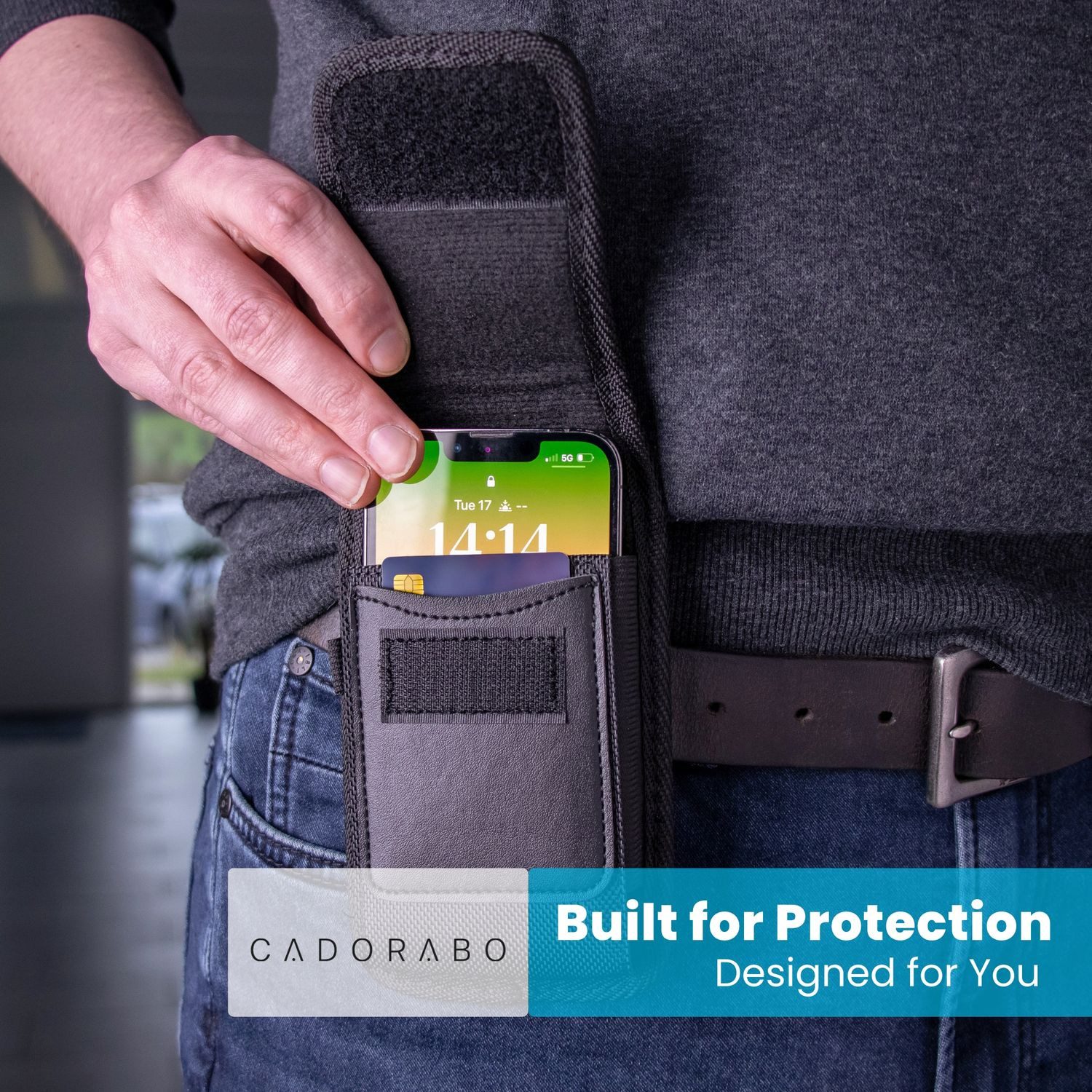 Cadorabo Handytasche für Apple iPhone 15 PRO MAX Tasche (1-tlg), Handytasche mit Gürtelclip Hülle mit Karabinerhaken