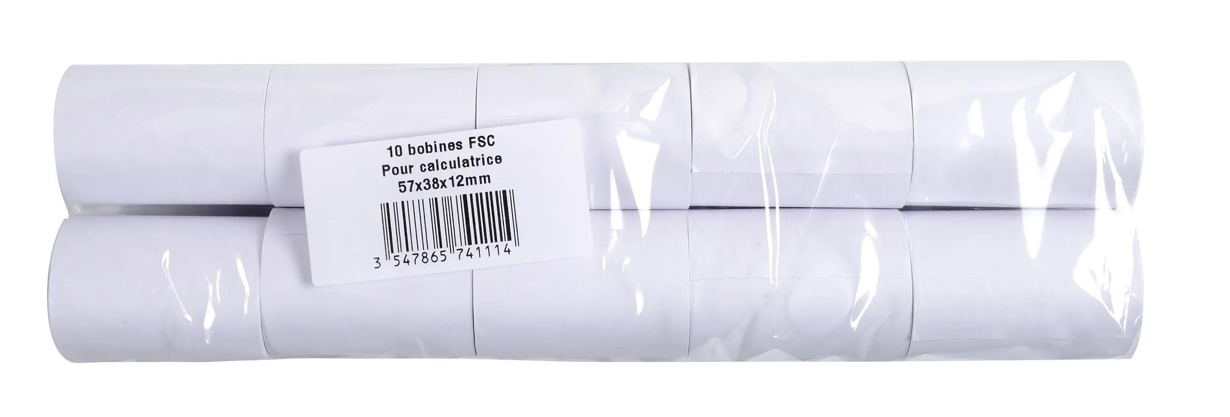 EXACOMPTA Endlospapier 50x Rolle 1-lagig Offset 60g/m2 57x38mx12 - Weiß - 5740120V, Kassenrollen