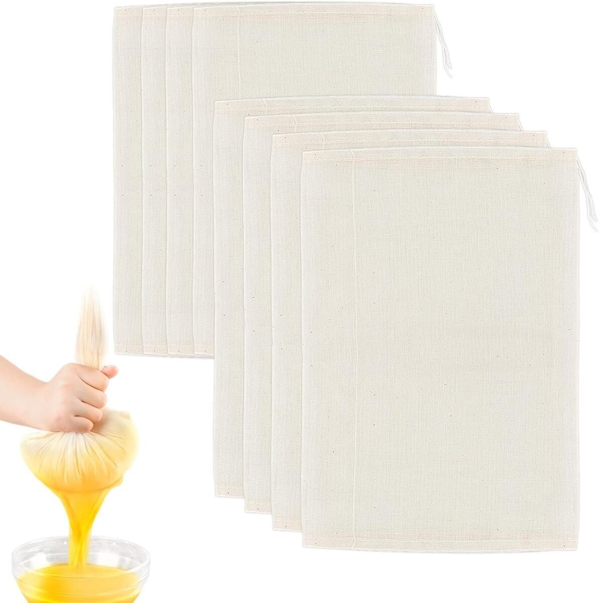 FELIXLEO Dämpfeinsatz Nussmilchbeutel 20x30cm Passiertuch Wiederverwendbar Bio, (32-tlg)