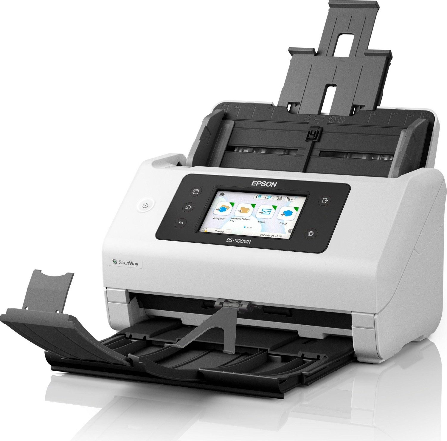 Epson Epson WorkForce DS-900WN Dokumentenscanner Dokumentenscanner, (LED-Beleuchtung, Doppelblatterkennung (Ultraschallsensor)