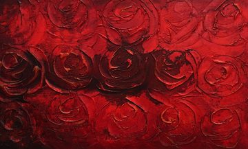 WandbilderXXL XXL-Wandbild Midnight Roses 250 x 100 cm, Abstraktes Gemälde, handgemaltes Unikat
