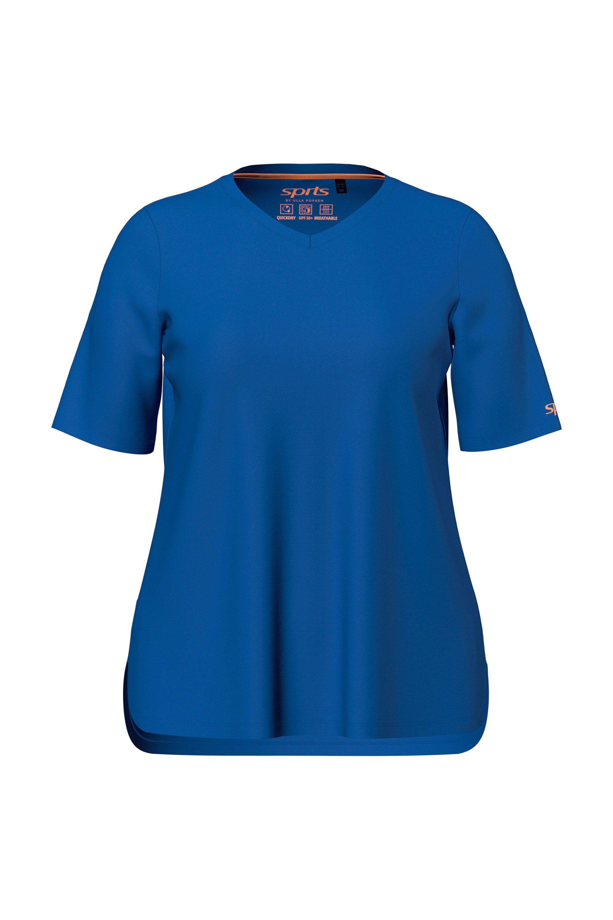 Ulla Popken T-Shirt Funktions-Shirt V-Ausschnitt Halbarm recycelt