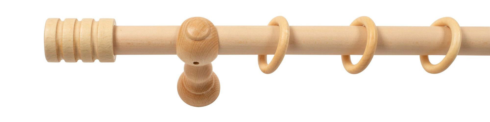 SN DECO GROUP Gardinenstange Pisa, 1-läufig, Fixmaß, mit Bohren, verschraubt, Holzwerkstoff